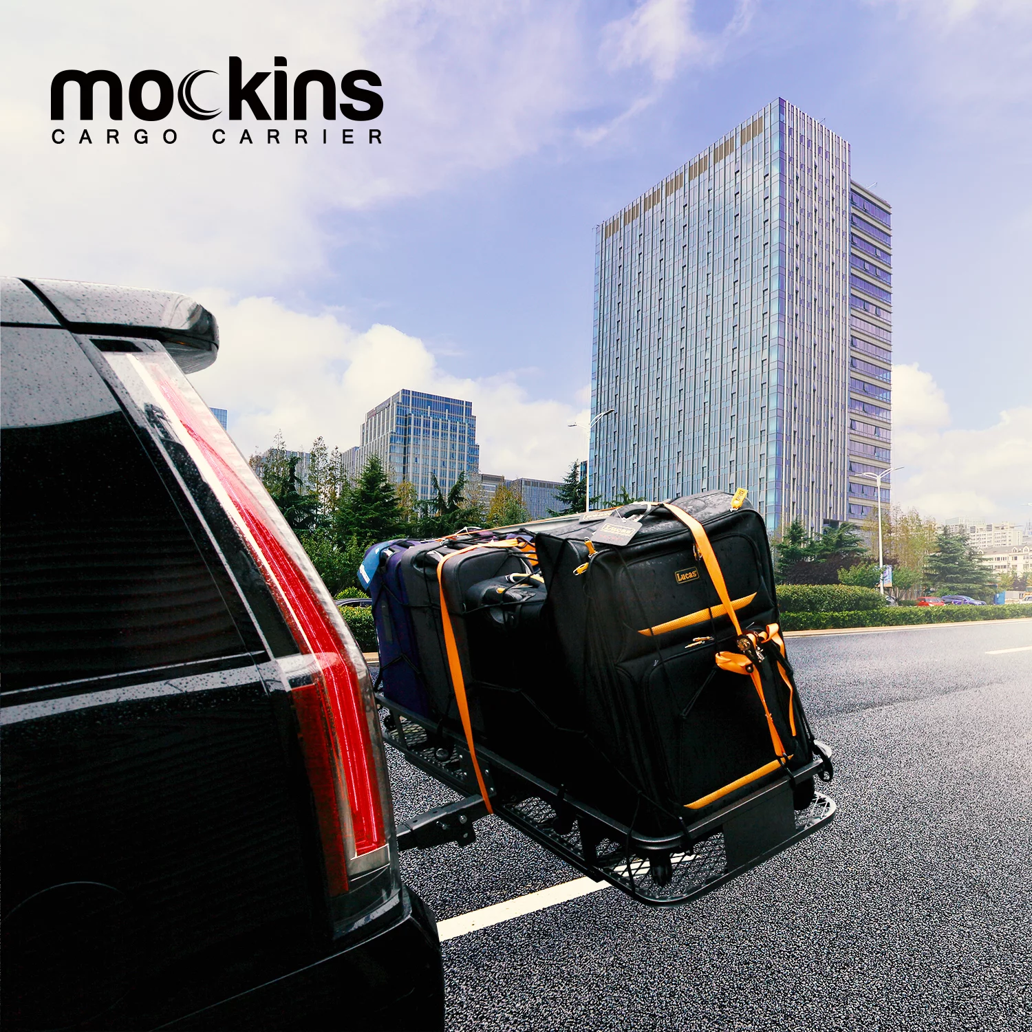 Mockins MACCBS30 Universal Hitch Mount Cargo Luggage Carrier 500 lbs. 60