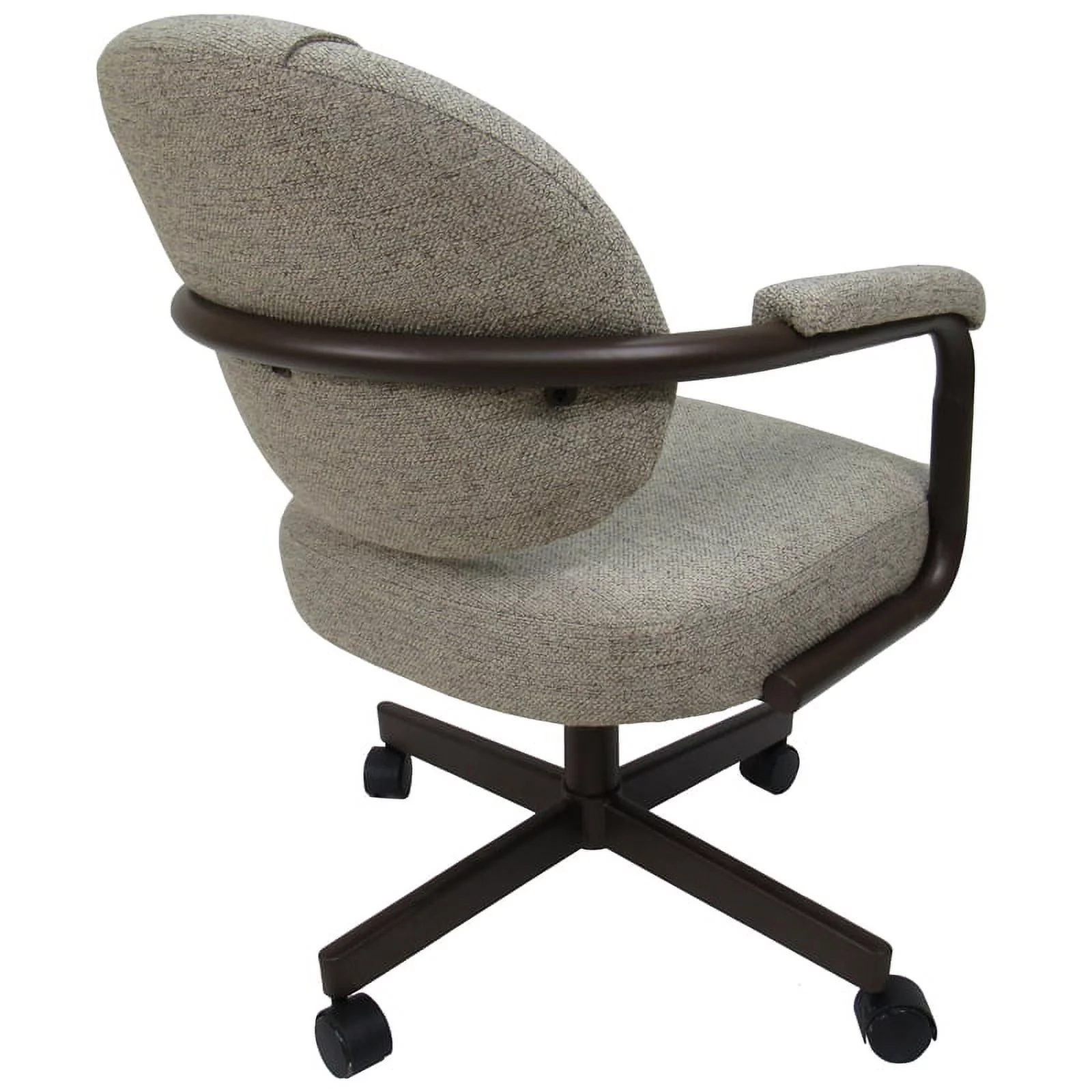 Pemberly Row Swivel Metal Caster Dining Chair - Portwood Ash on Brown