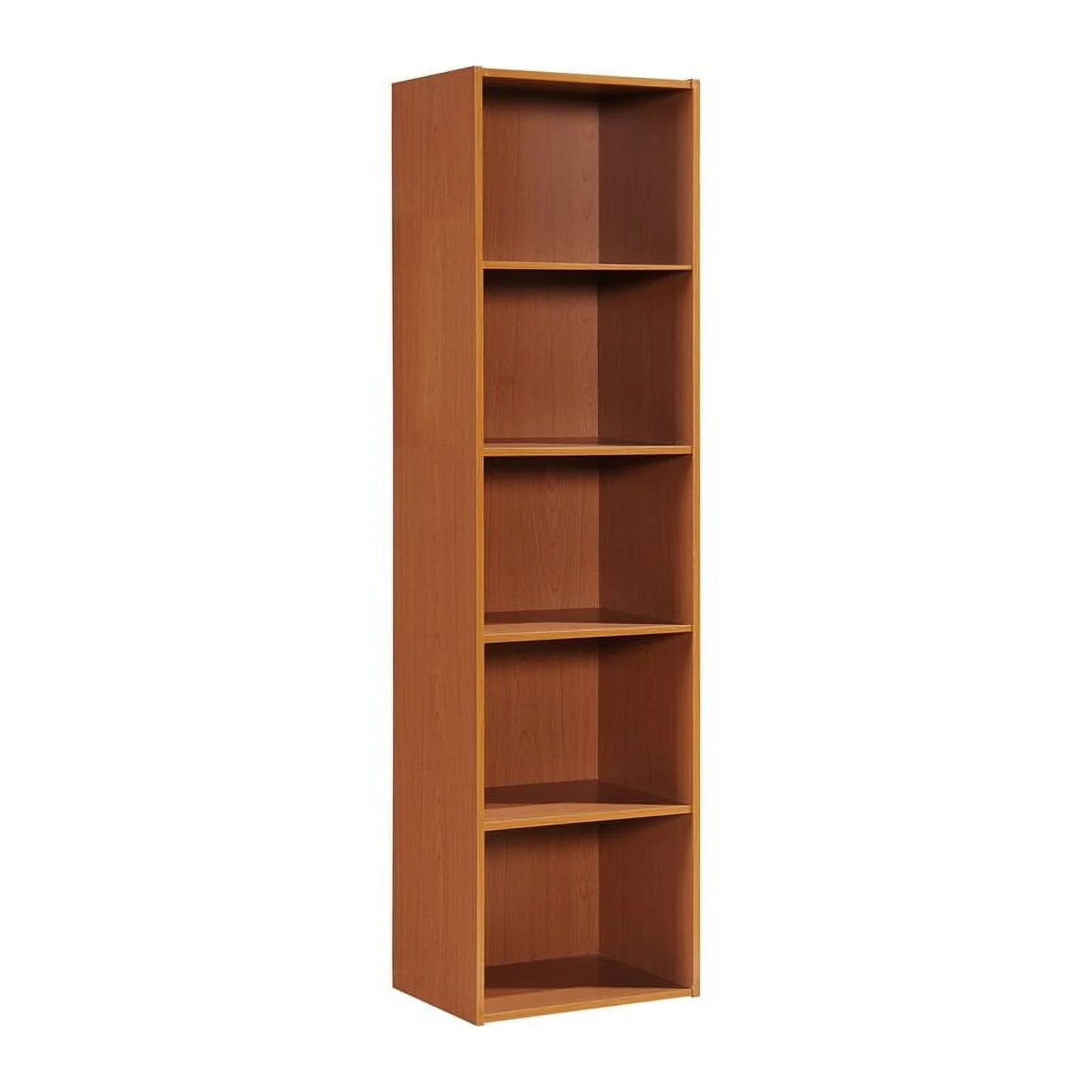 Home Square 5 Shelf Multi-Purpose Wooden Bookcase Set in Cherry (Set of 2)