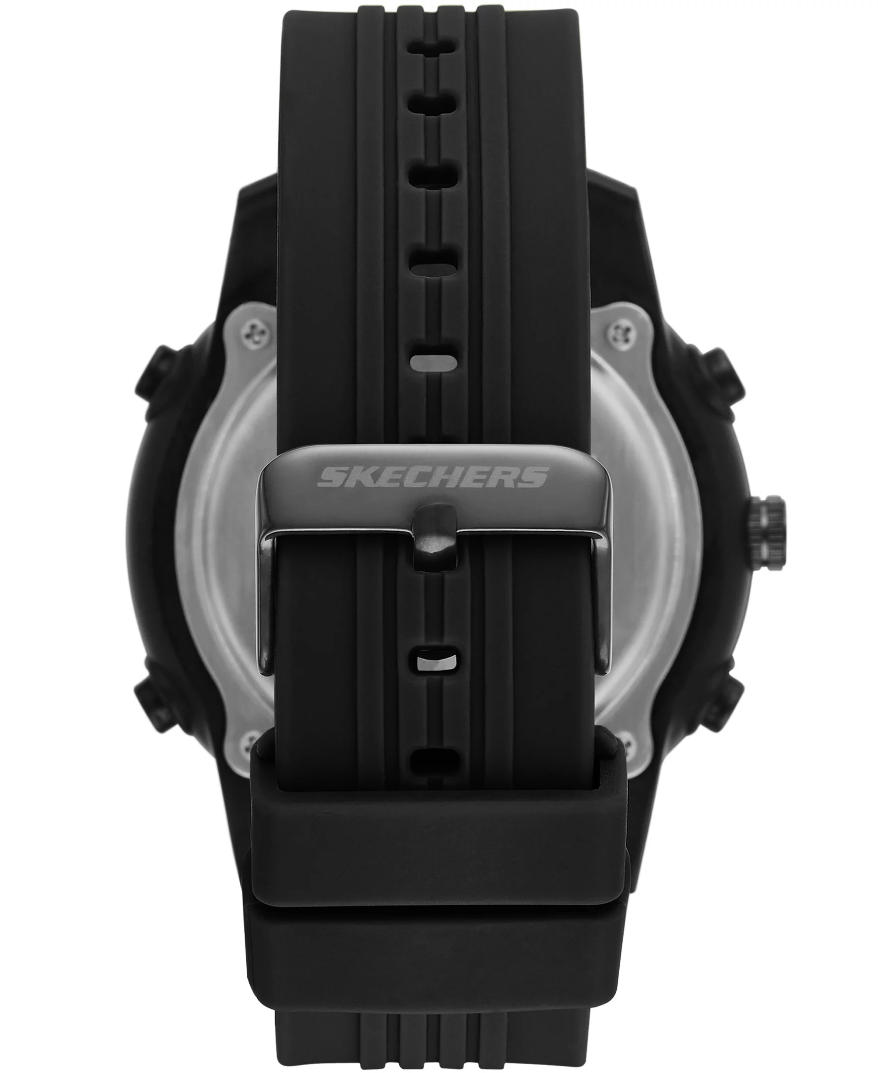 Skechers Mens Analog Digital Black and Red Watch with Silicone Strap (SR5154W)