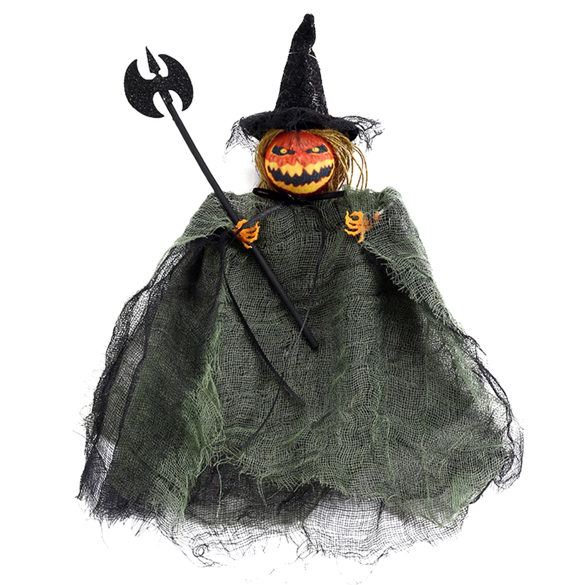 Thaisu Halloween Hanging Decorations, Flying Demon Pumpkin Witch Ornaments Haunted House Props