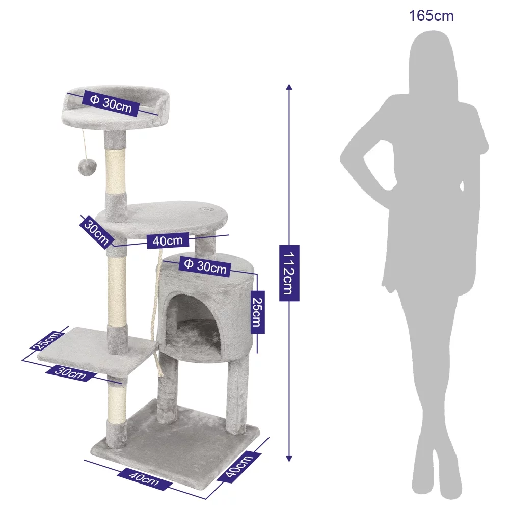 Cat Tree with Condo and Scratching Pad Tower 44.09