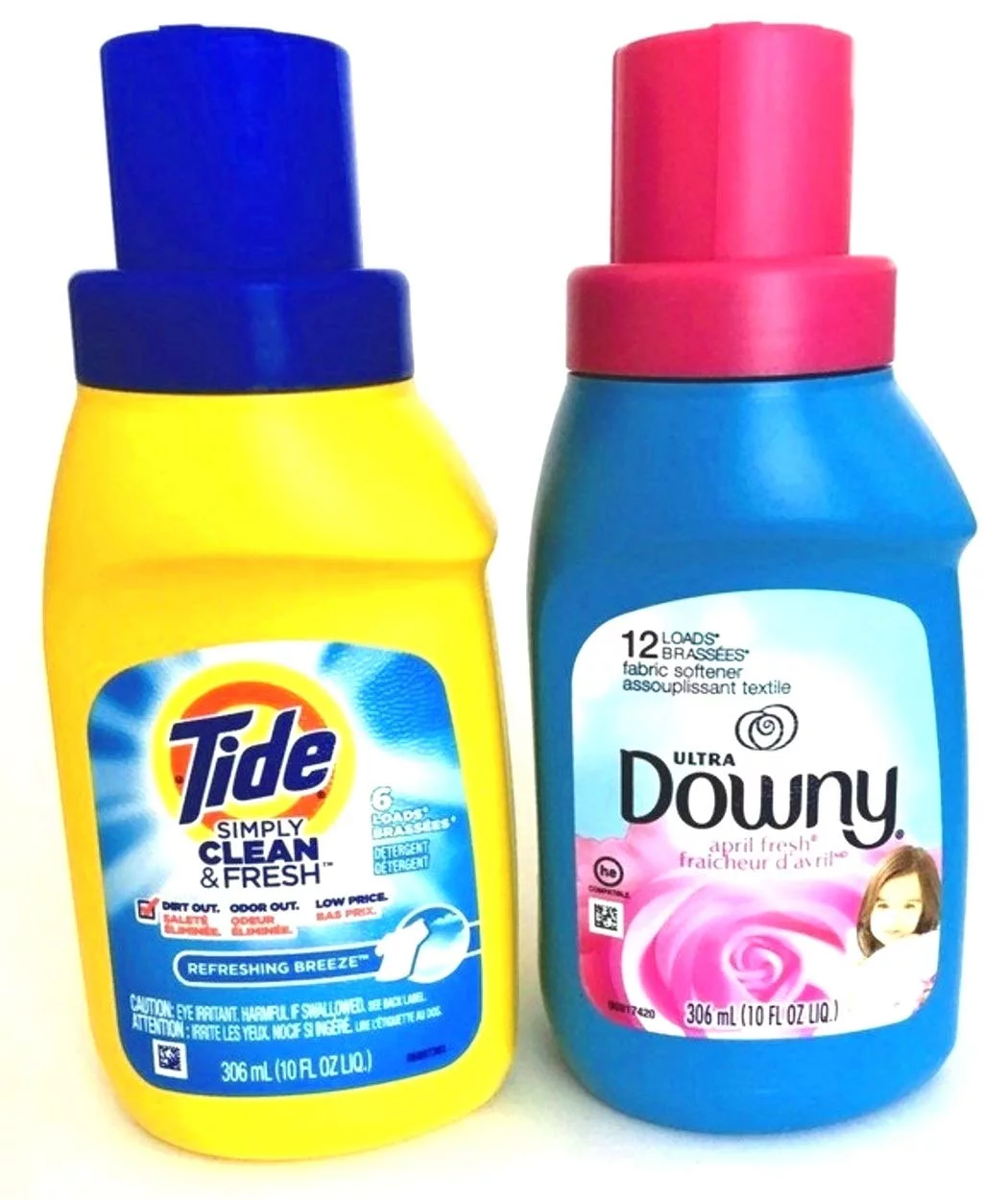 Tide Simply Clean & Fresh & Downy Travel Bundle – 2 Items: Tide Simply Clean & Fresh Liquid Detergent, Refreshing Breeze 10 Oz And Downy Ultra Fabric Softener, April Fresh 10 Oz
