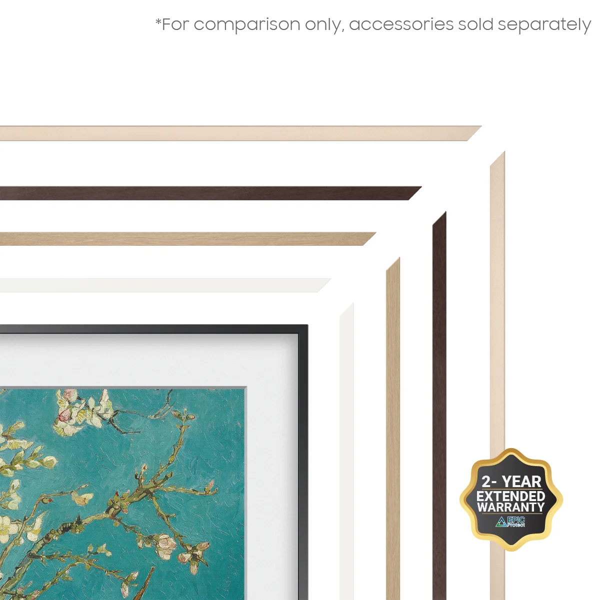 SAMSUNG 55-Inch Class QLED 4K The Frame LS03B Series, with an Additional 2 YR Warranty by Epic (QN55LS03BAFXZA Latest Model)