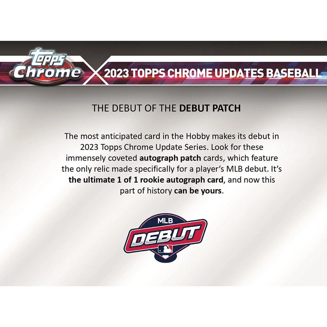 MLB 2023 Chrome Update Series Baseball Trading Card HOBBY JUMBO Box (3 Autographs!)