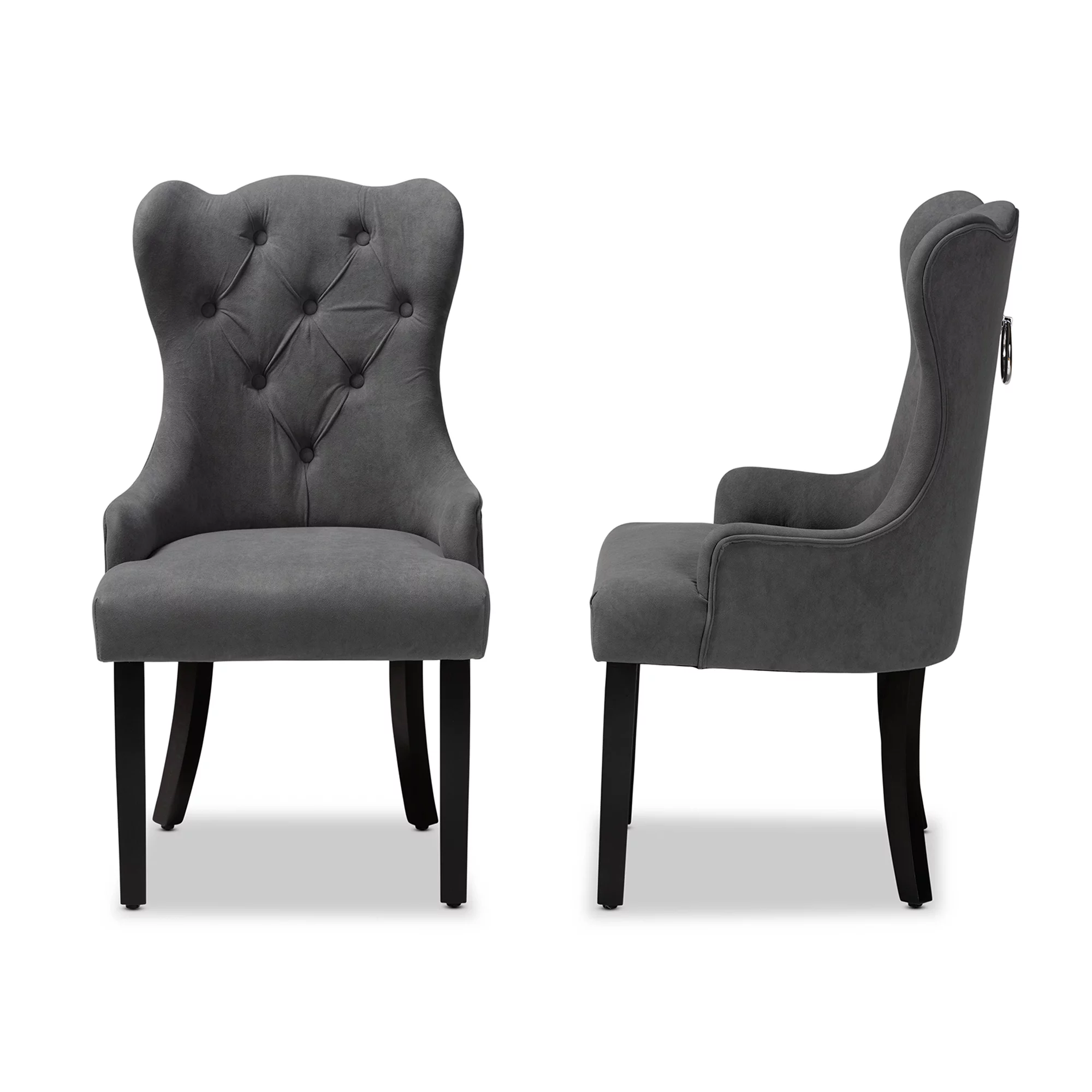 Baxton Studio Fabre Dining Chair, Set of 2, Grey
