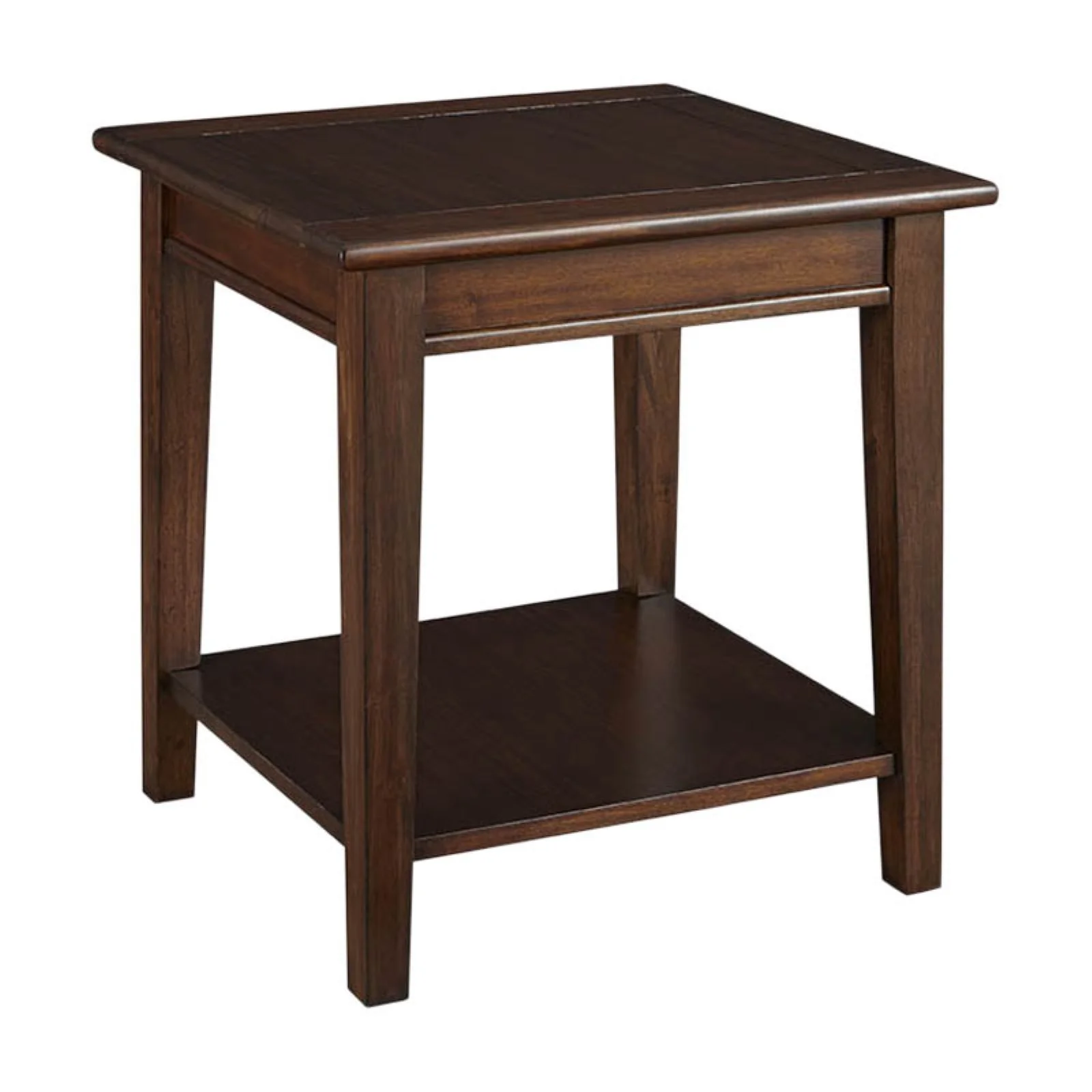 A-America Westlake Solid Wood End Table with Bottom Shelf in Cherry Brown