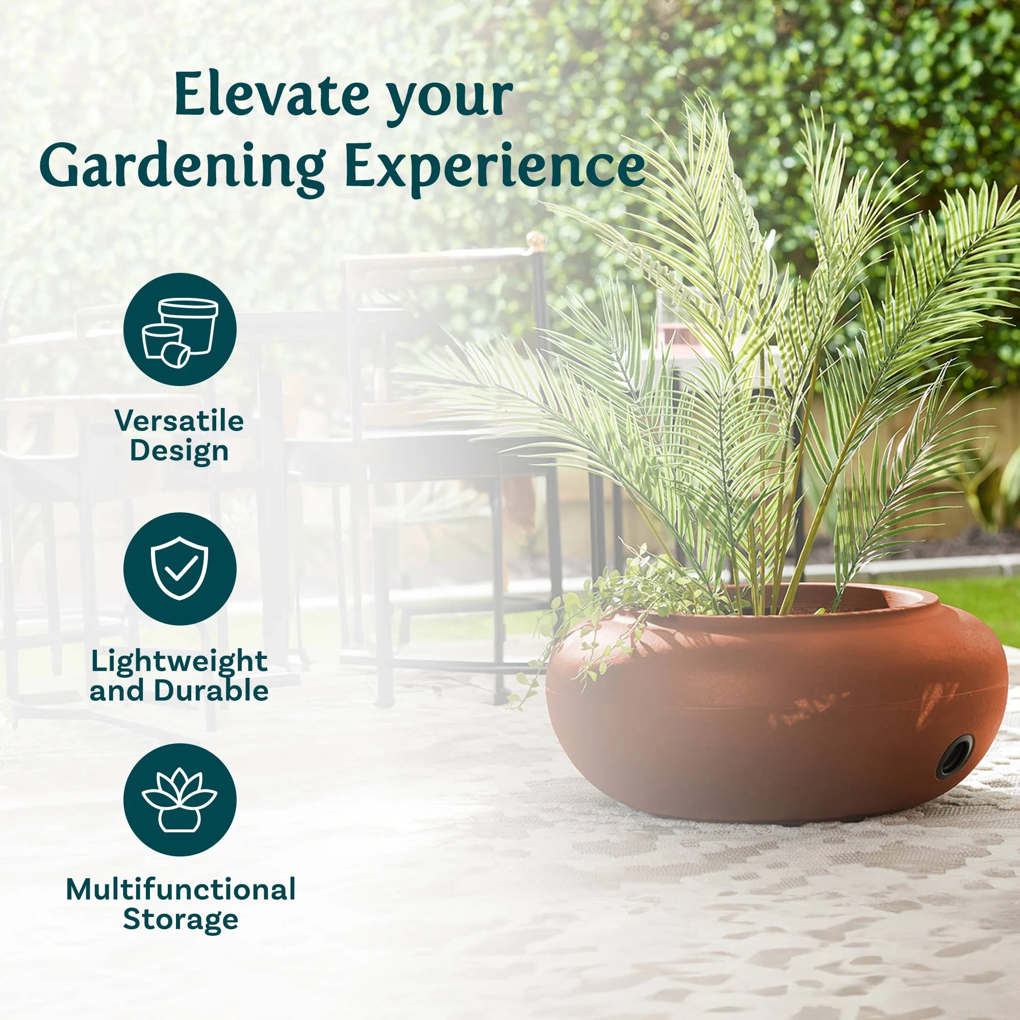 The HC Companies 21 Inch Garden Hose Pot, Terra Cotta (2 Pack)