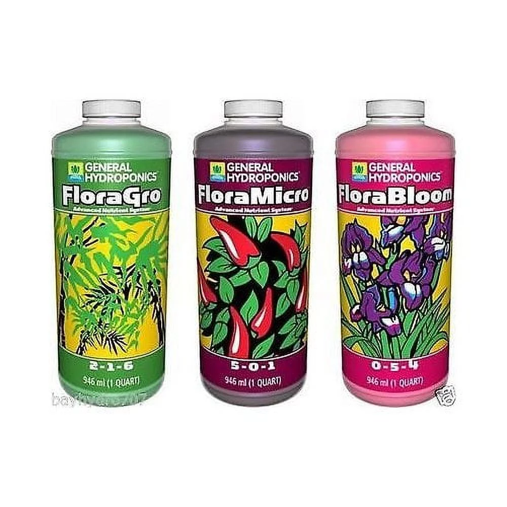General Hydroponics GH Flora Series 32oz Quarts Trio FloraMicro FloraGrow FloraBloom