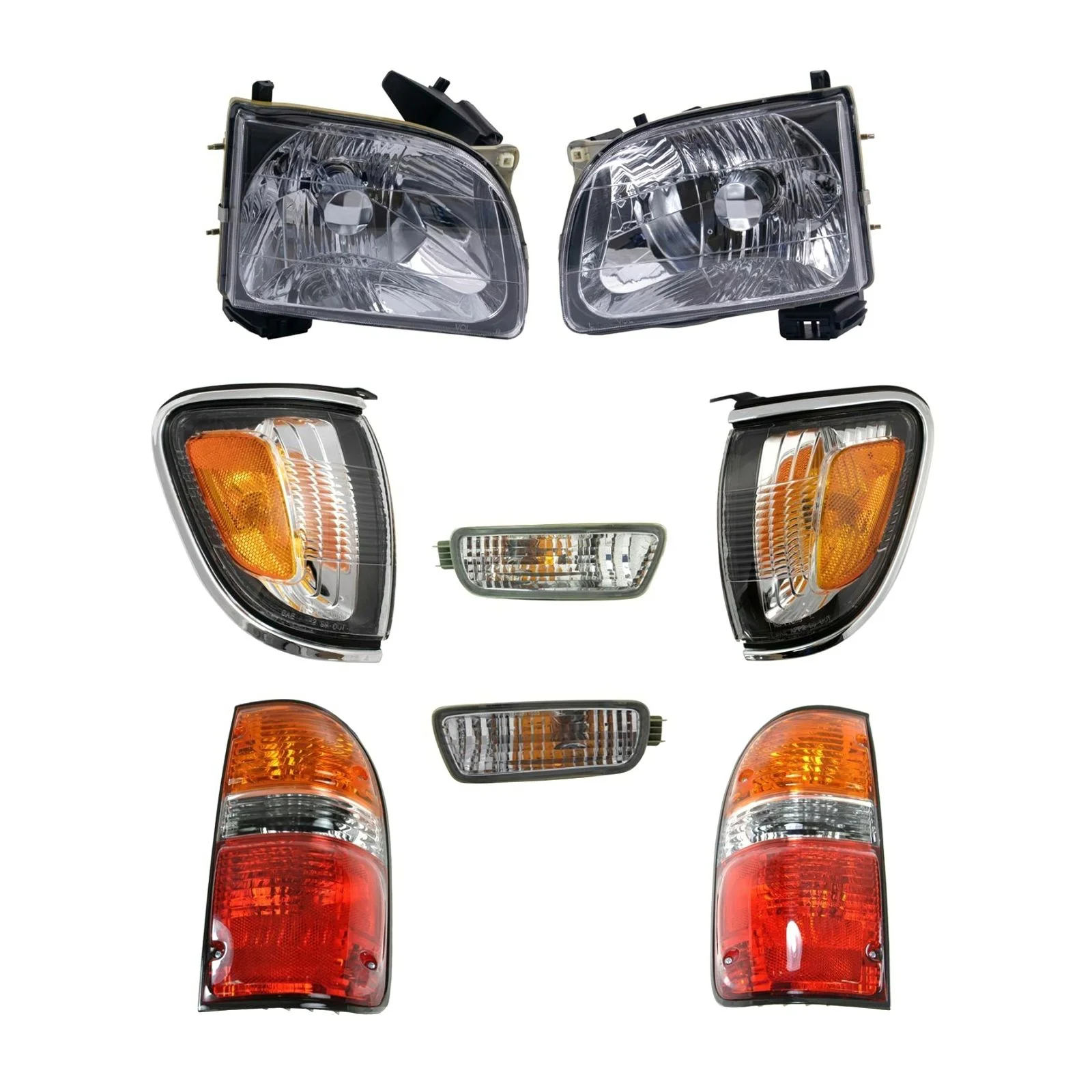 Geelife For 2001-2004 Tacoma 8pc Headlight Parking Light Corner Light & Tail Light Kit