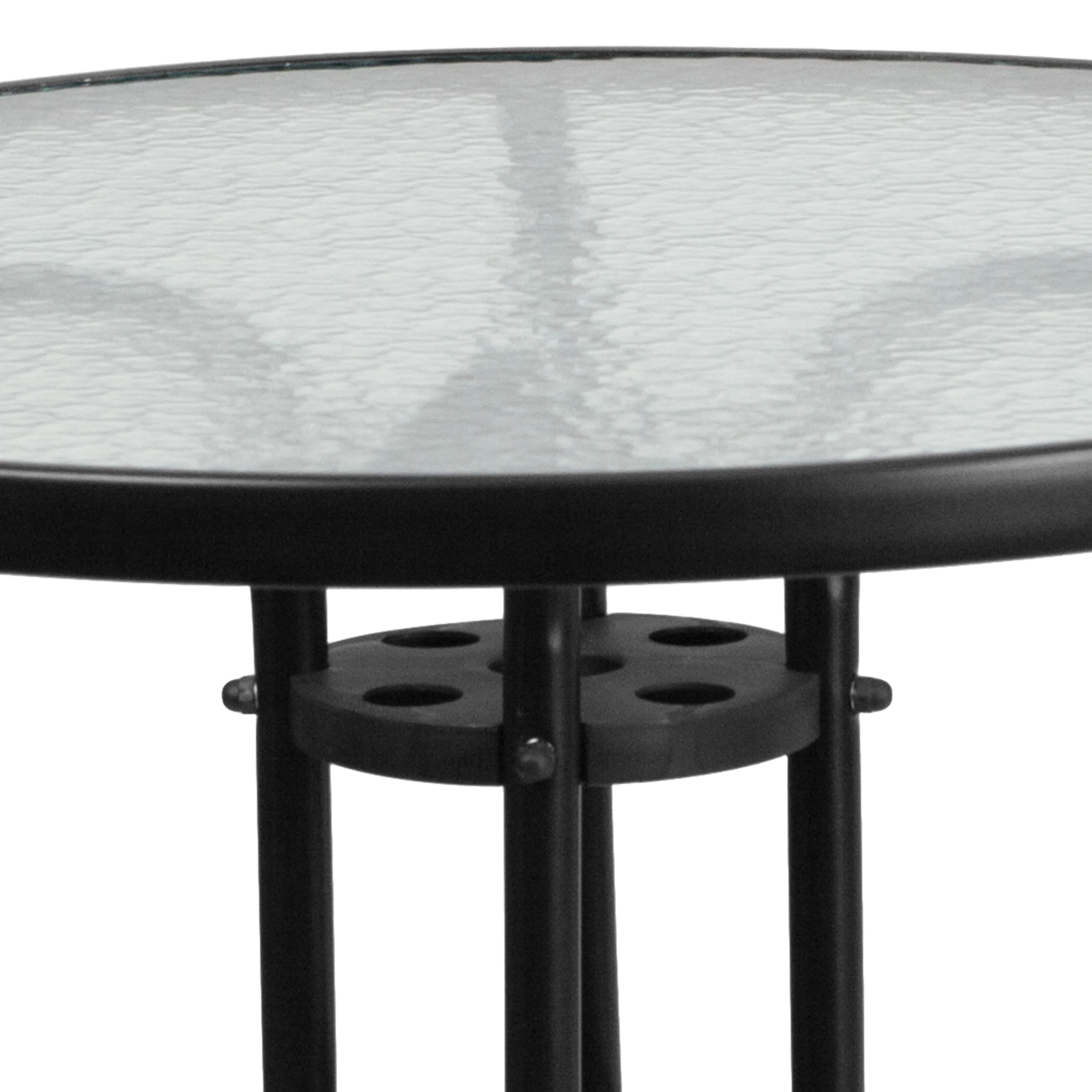 Flash Furniture 31.5'' Round Tempered Glass Metal Table