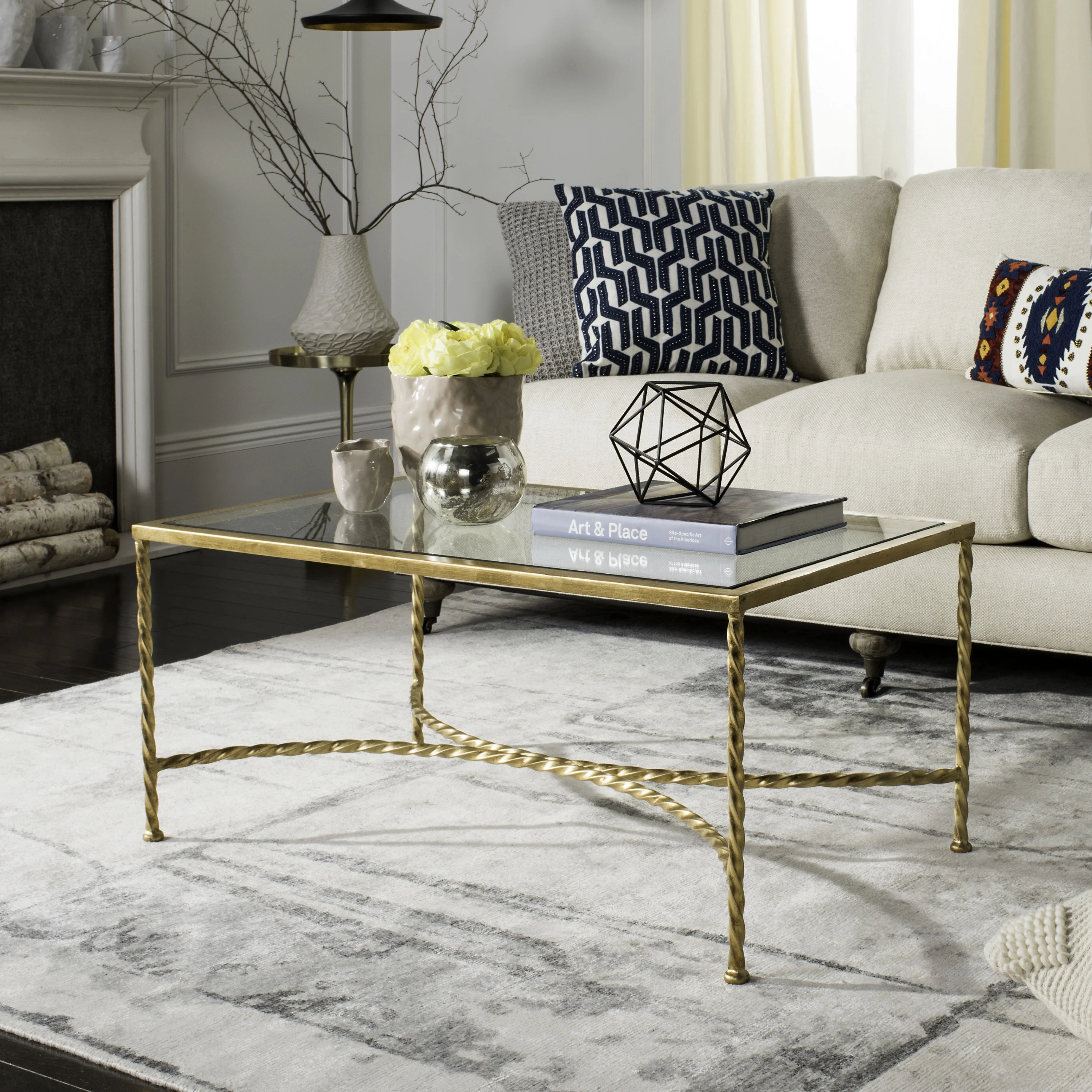 SAFAVIEH Couture Matilda Glam Metal Coffee Table, Gold