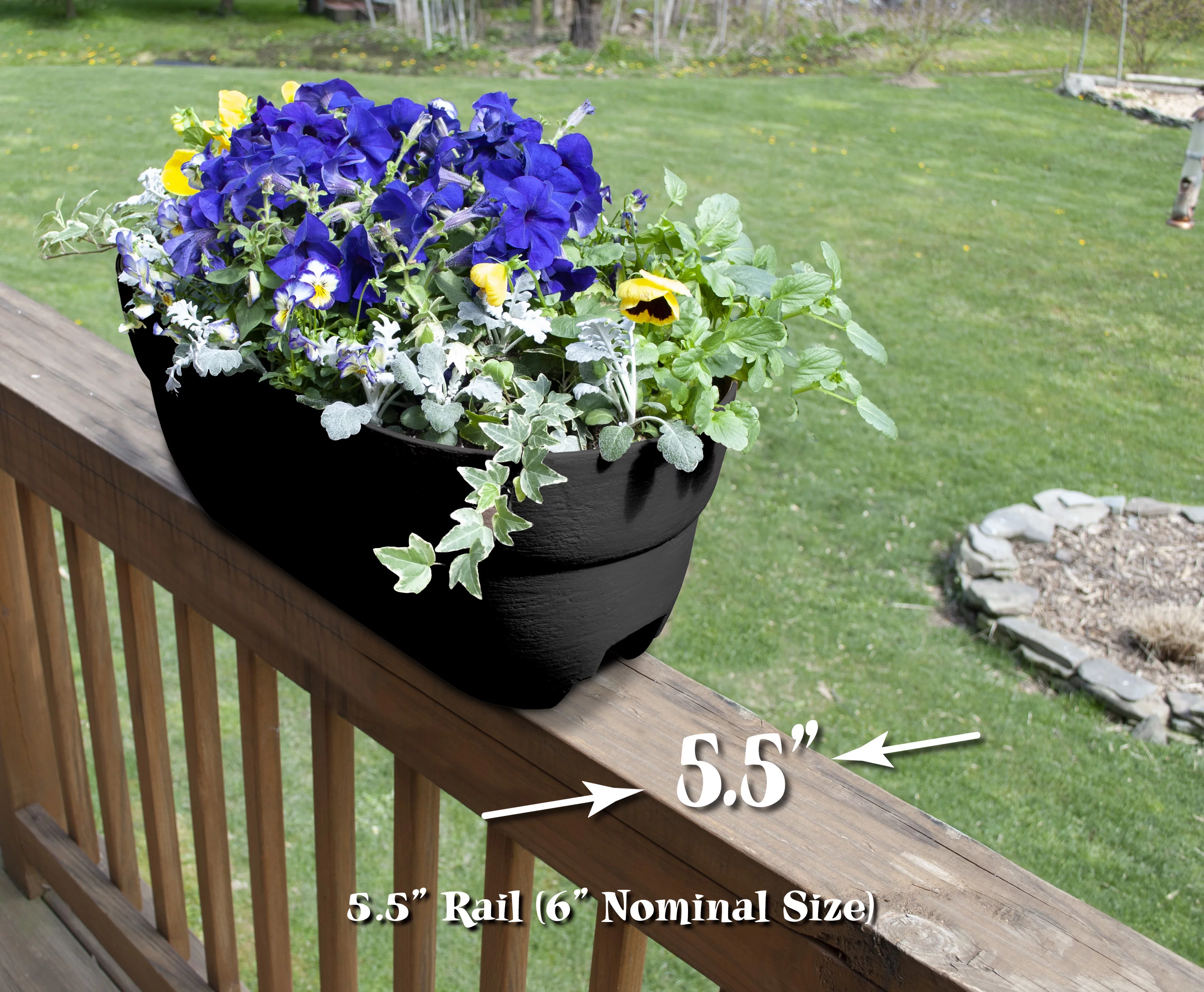 Bloomers Railing Planter with Drainage Holes – 24