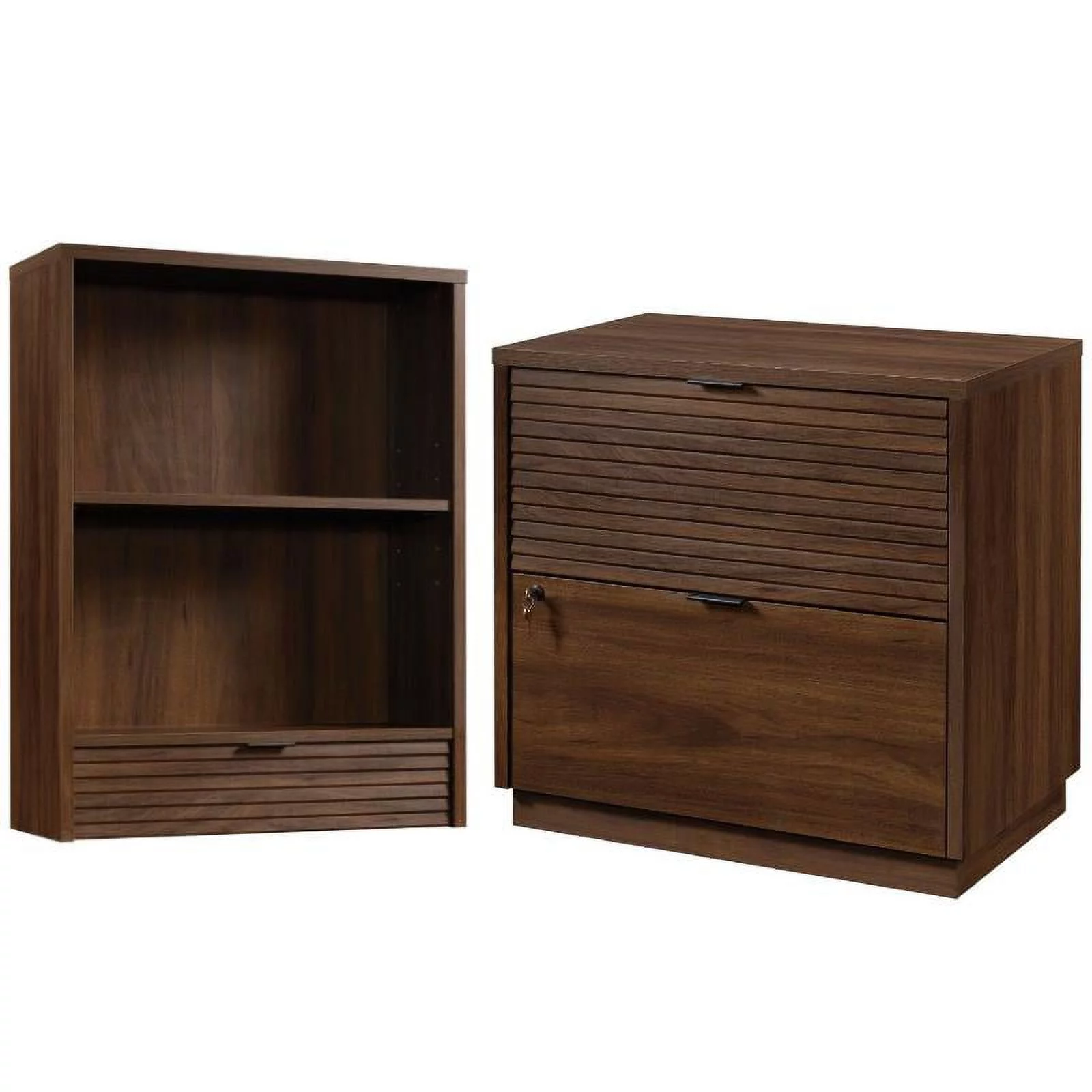 Home Square 2-Piece Set with 2 Drawer Lateral File & Library Hutch