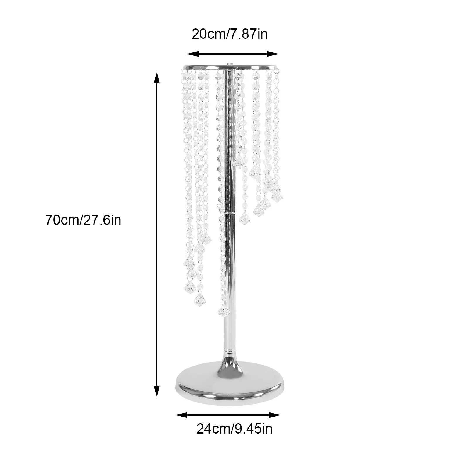 2Pcs Wedding Centerpieces Vases Tall Crystal Flower Vase Stand Decorative Rack