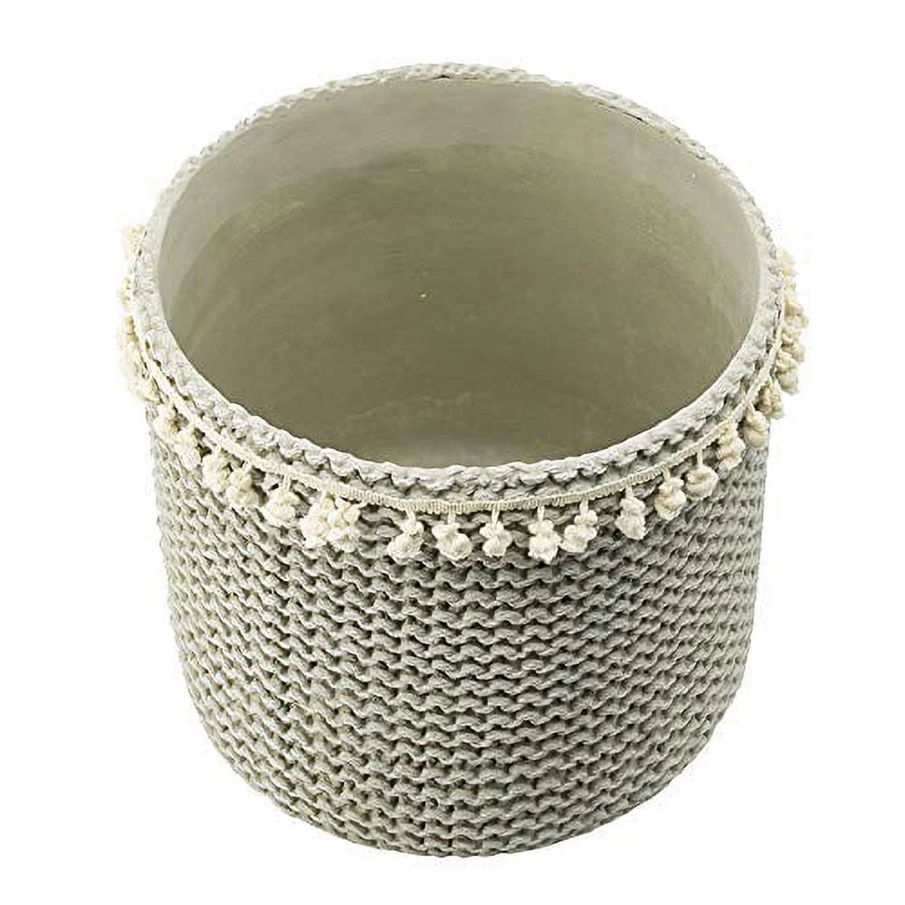 A and B Home A&B Home Sage Green Planter with Playful Tassel Trim (Set of 2)