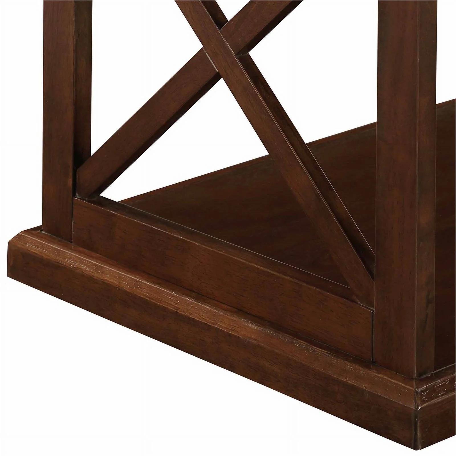 Pemberly Row Coffee Table with Shelf in Espresso Wood Finish with 