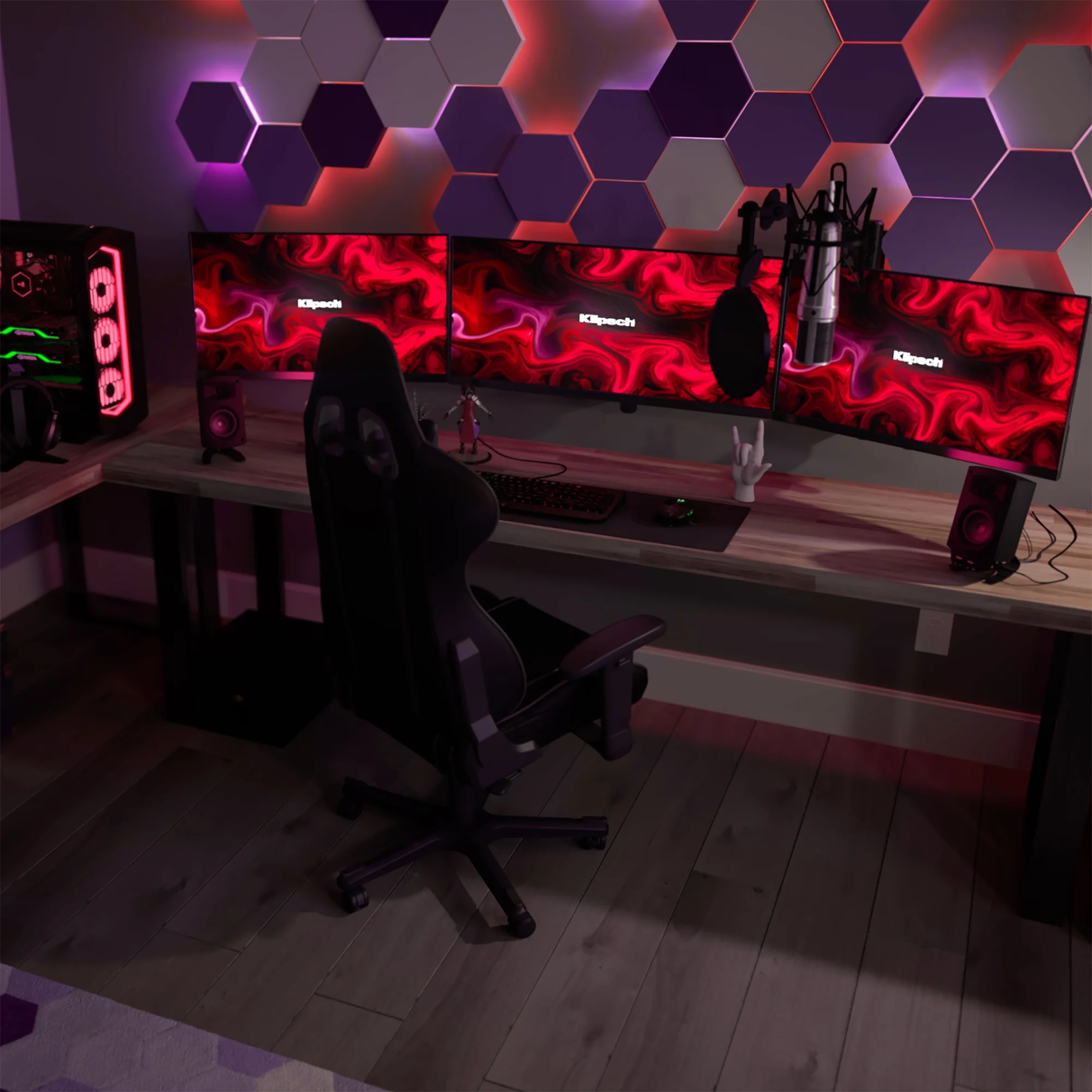 Klipsch ProMedia 2.1 THX Certified PC Desktop Computer Speaker System Bundle with Deco Gear RGB Gaming Mouse and Mechanical Keyboard Set