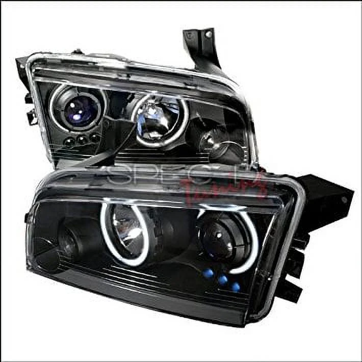 Spec-D Tuning Dodge Charger 2005 2006 2007 2008 CCFL LED Halo Projector Headlights - Black