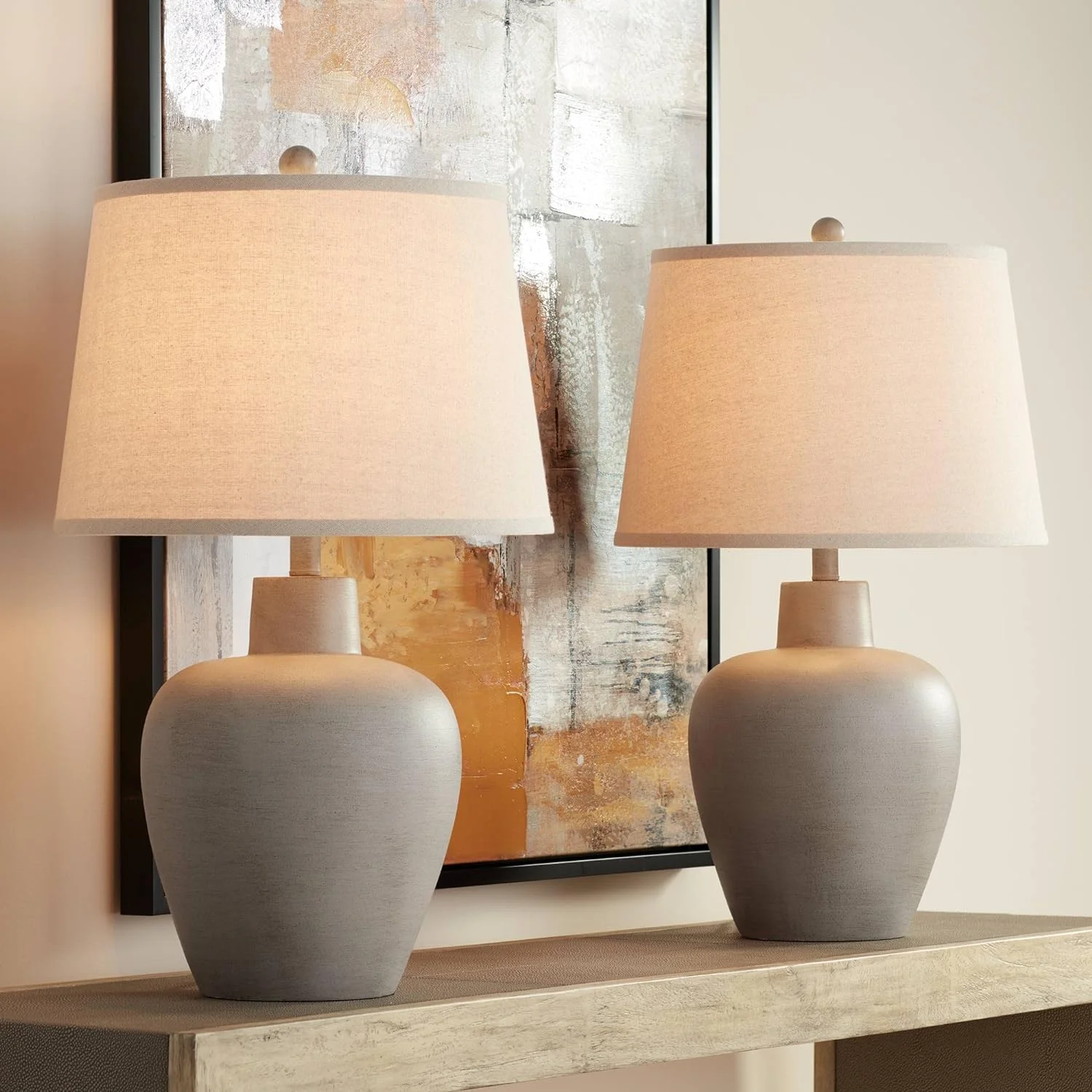 AUCHI  Glenn Rustic Country Cottage Style Table Lamps 27