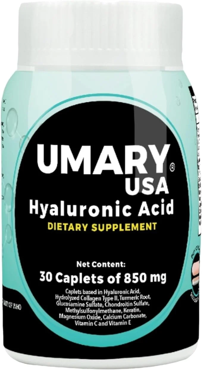 Umary Hyaluronic Acid 30 Caplets 850 mg + Del Indio Papago Hyaluronic Acid facial serum (100ml)