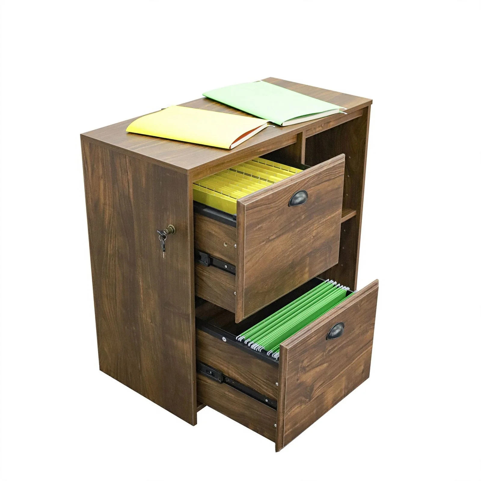 Saint Birch Elma 2-Drawer Modern Wood File Cabinet in Brown Rustic Oak