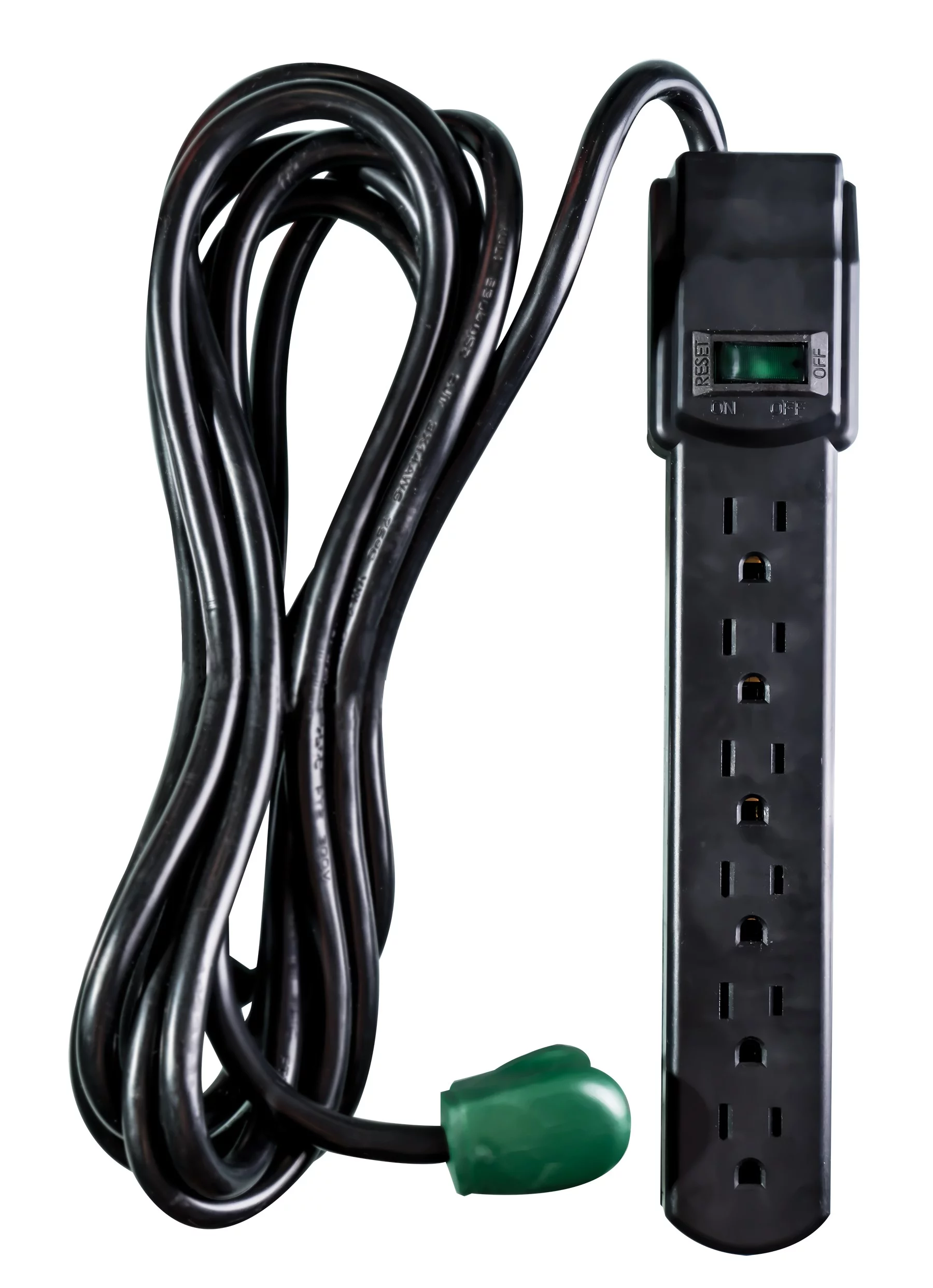 GoGreen Power (GG-16106MSBK) 6 Outlet Surge Protector, Black, 6 Ft. Cord