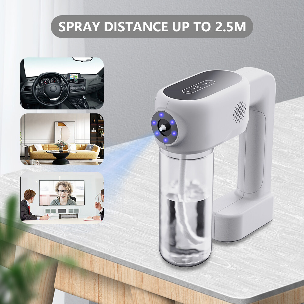 Nano Atomizer Sprayer Wireless Blue Ray Handheld Rechargeable Disinfectant Fogger Machine 350ml/12oz Capacity