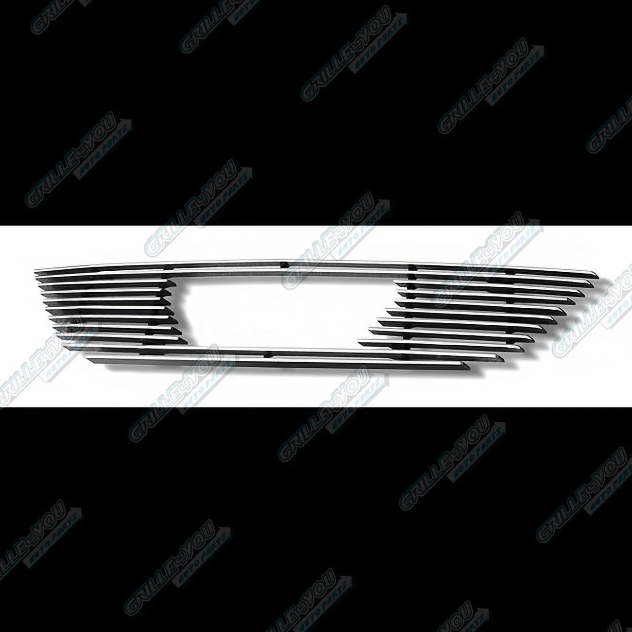 APS Compatible with Ford Mustang 1999-2004 V6 GT V8 Logo Show Main Upper Aluminum Chrome Horizontal Billet Grille Insert F66021A