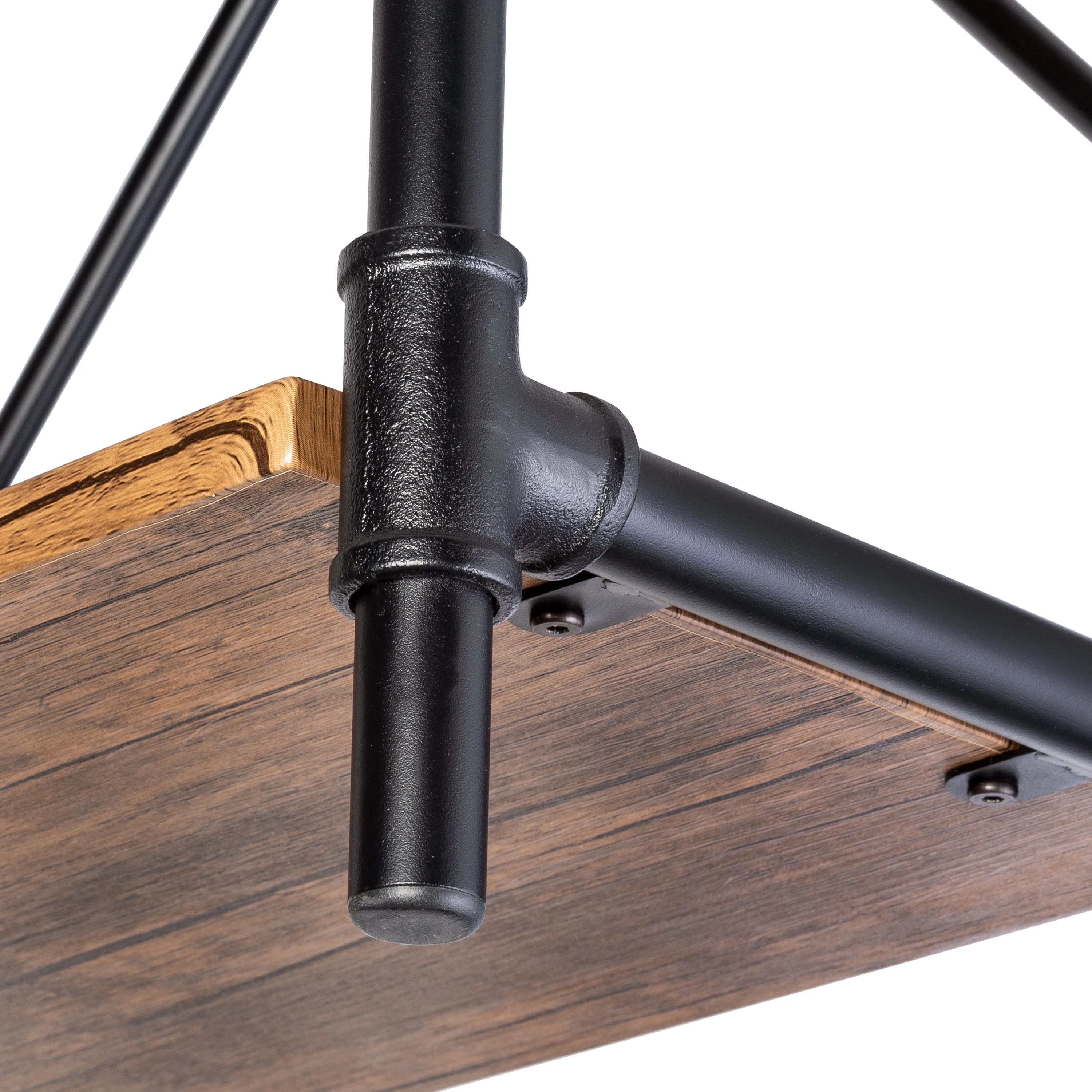 Honey-Can-Do Steel and Wood 3-Shelves Bookcase, Black/Rustic Brown