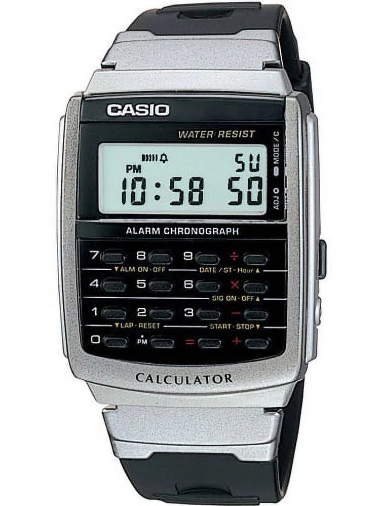 Men's Calculator Watch, Black Strap