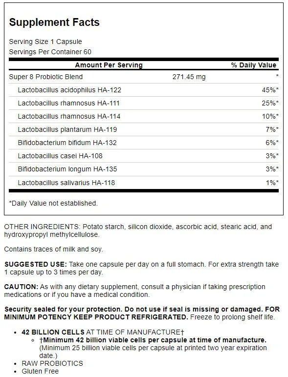 Flora Super 8 Probiotic 60 capsules