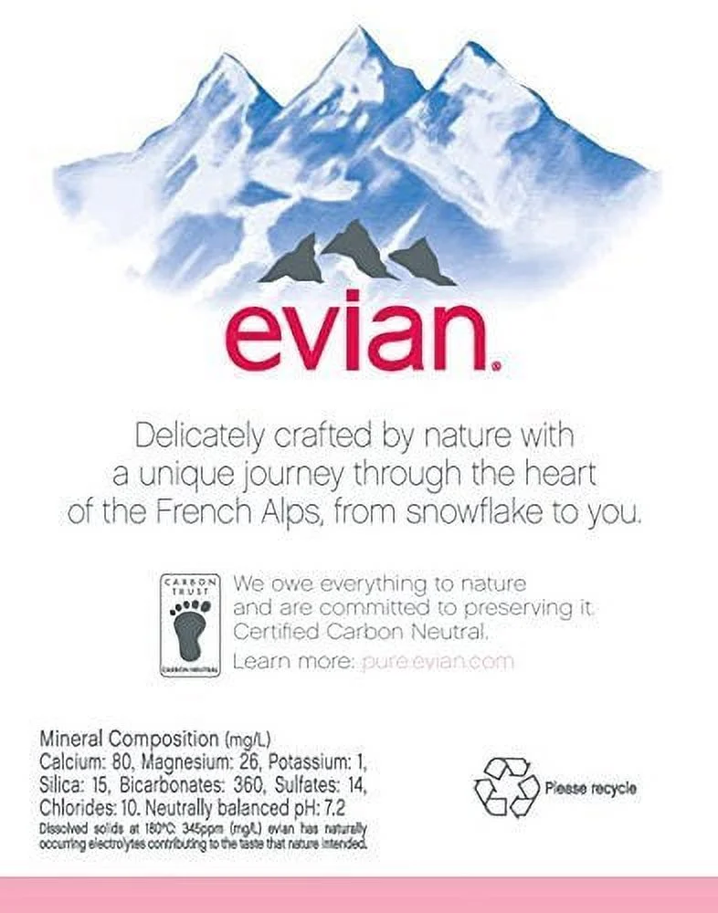 evian Natural Spring Water 1.5 Liter / 50.7 oz Bottles - Pack of 12
