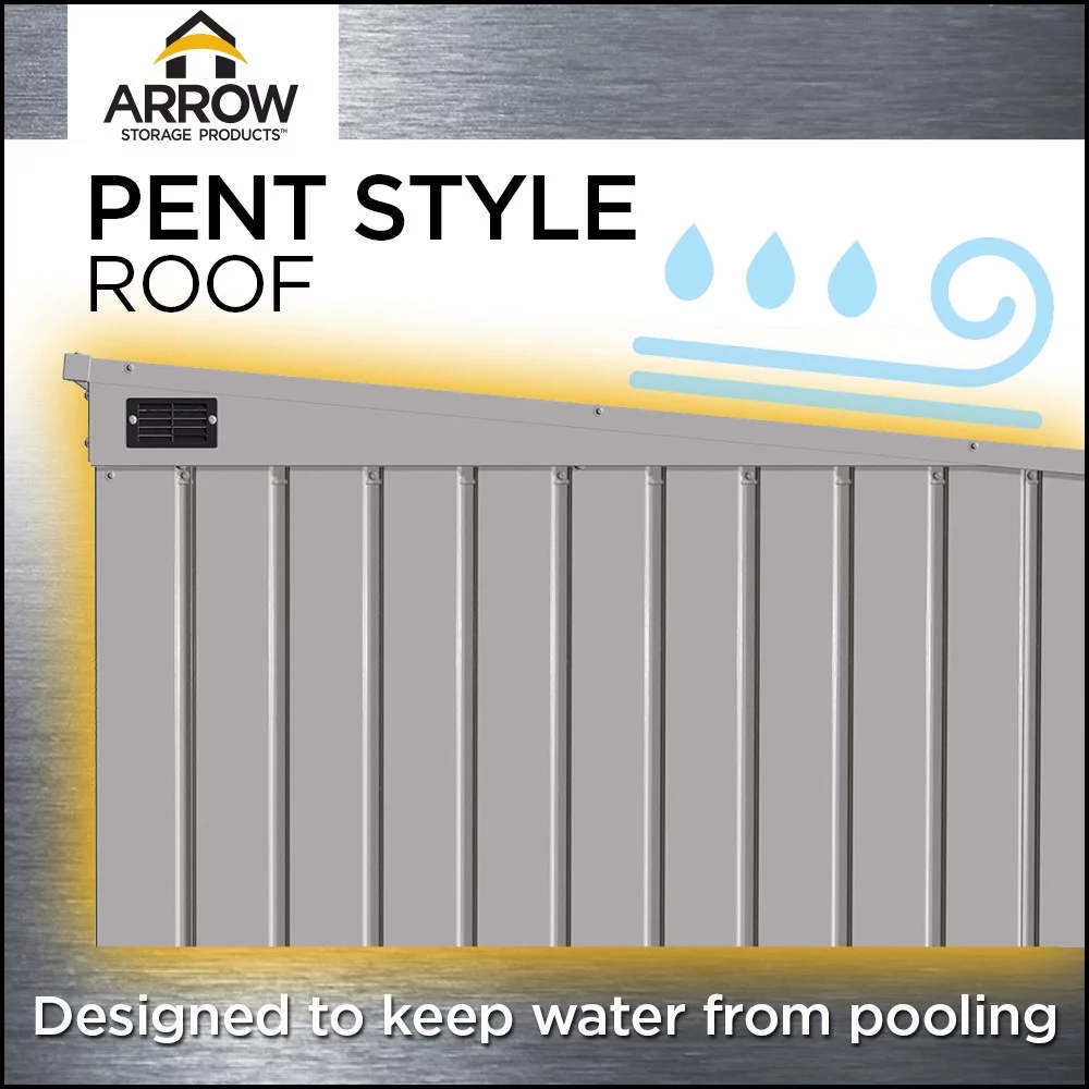 Arrow Elite Steel Storage Shed, 8x4, Anthracite