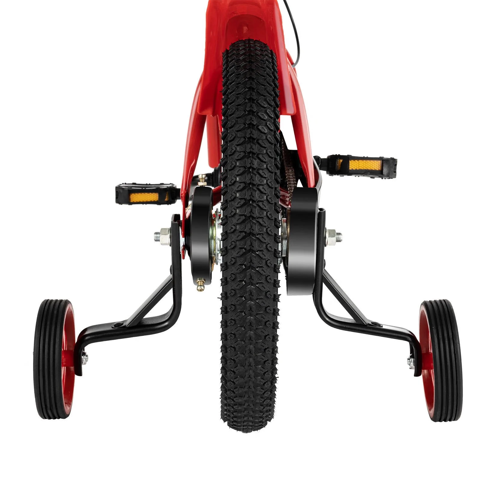 YIYIBYUS 14 Inch Kids Bike Boy Girl Safe Bicycle with Training Wheels and Adjustable Seat, Red