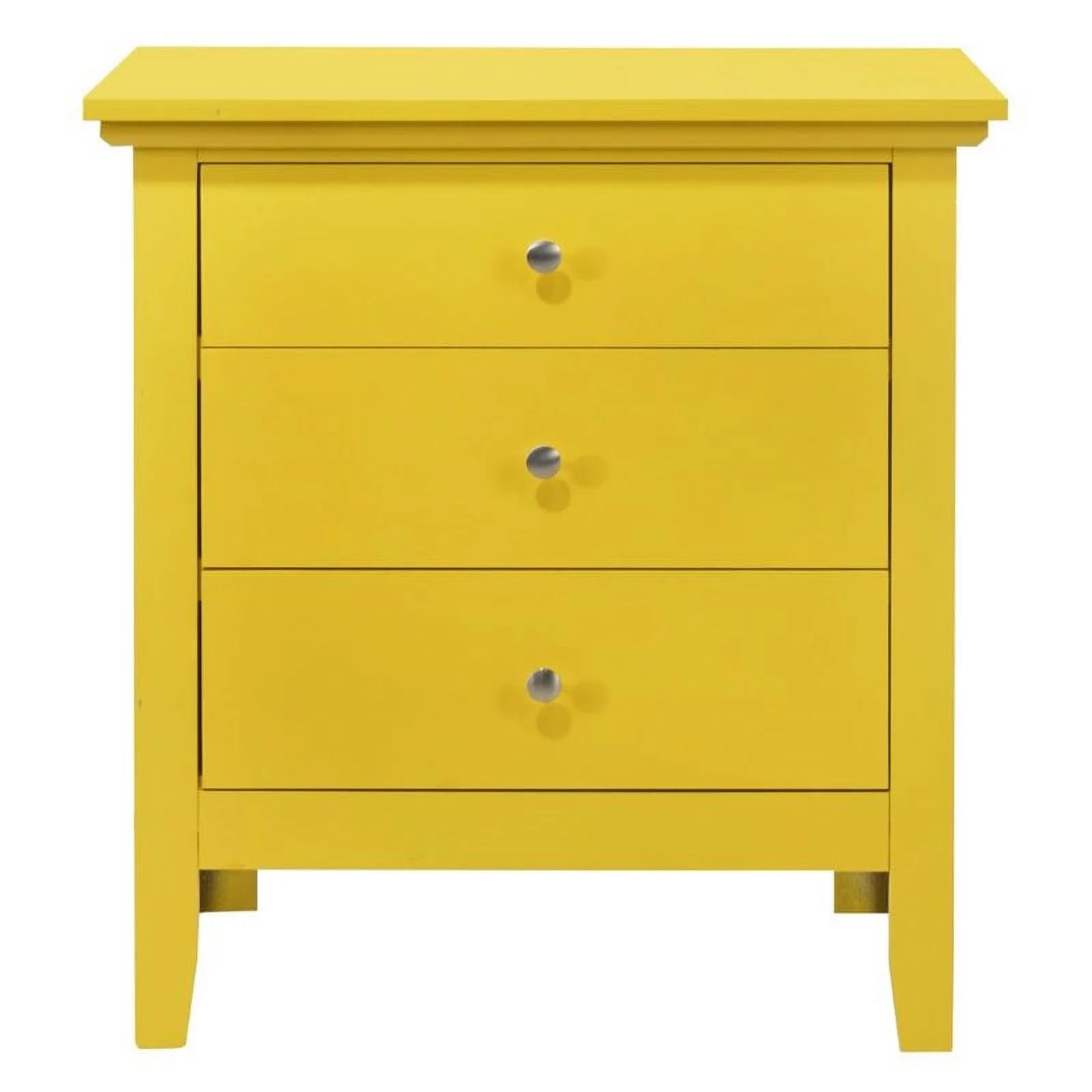 Home Square 2 Piece Solid Wood Nightstand Set with 3 Drawer in Yellow