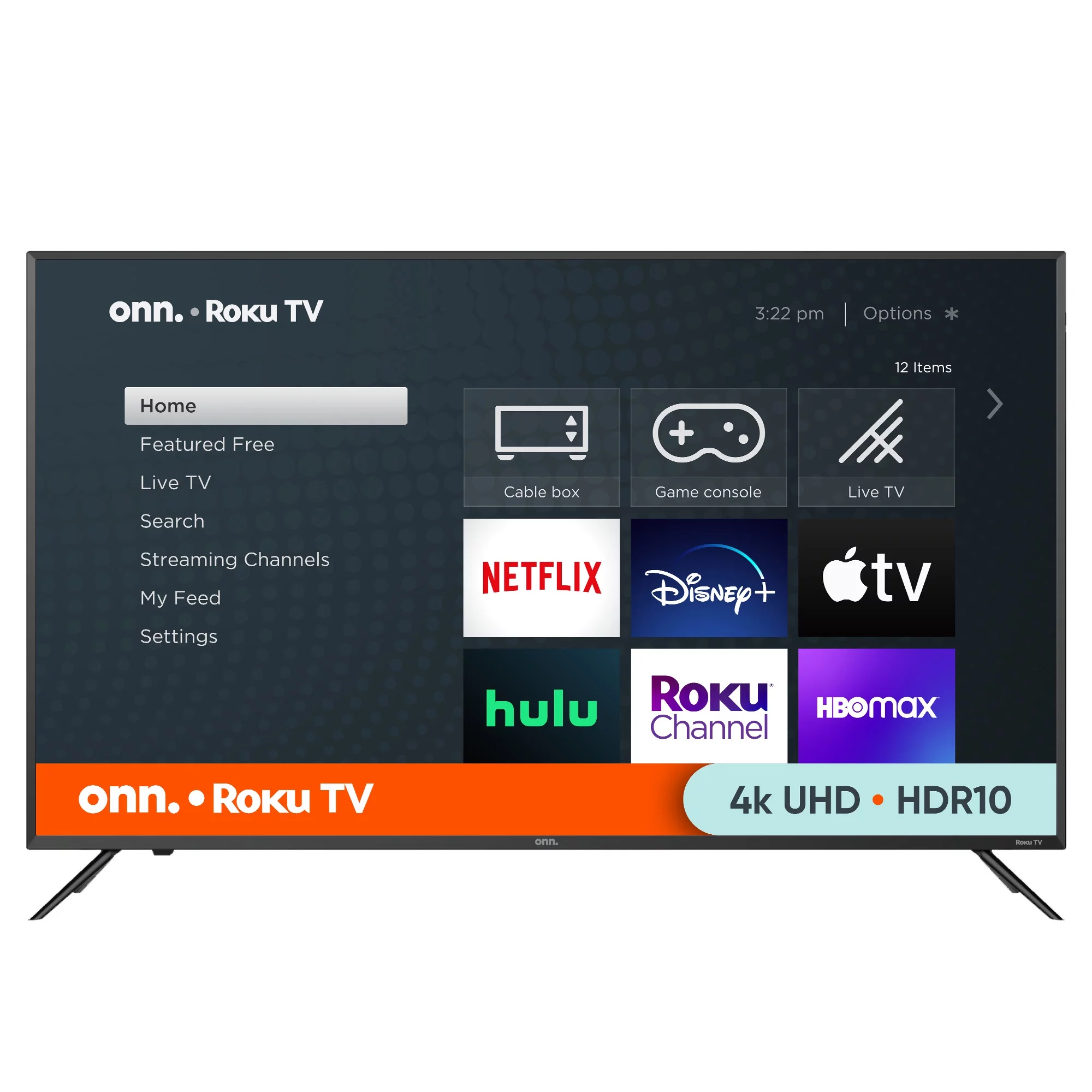 onn. 50” Class 4K UHD (2160P) LED Roku Smart TV HDR (100097811)