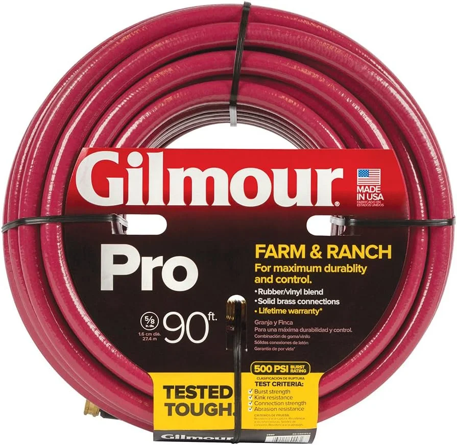 Gilmour Farm & Ranch Hose 5/8 Inch x 90 Feet, Red (829901-1001)