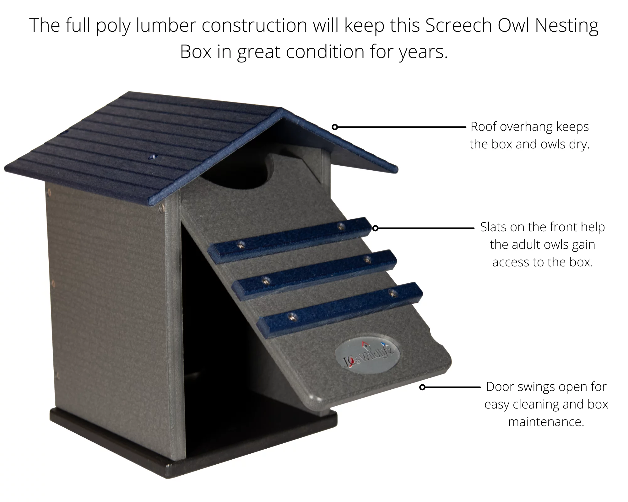 JCs Wildlife Ultimate Poly Screech Owl/Saw-Whet Owl House