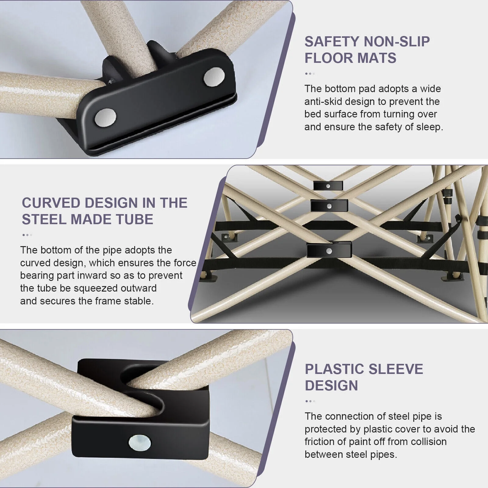 Adult Folding Camping Cots Rollaway Guest Bed Heavy Duty Bed w/ Mattress