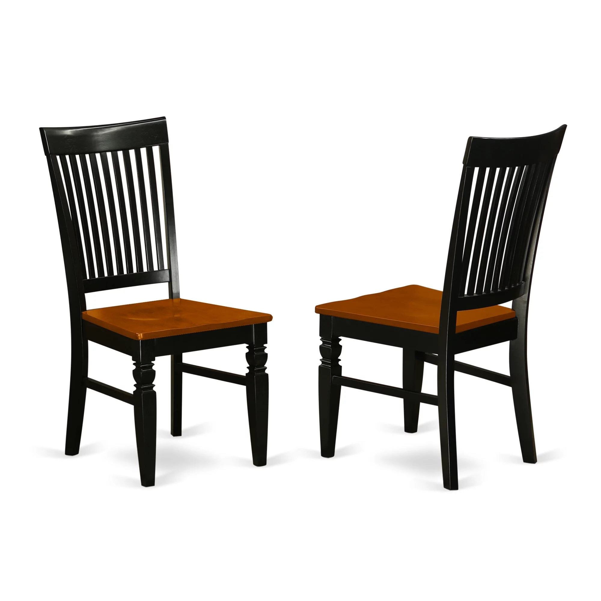 East West Furniture Weston 5-piece Wood Table and Kitchen Chairs in Black/Cherry