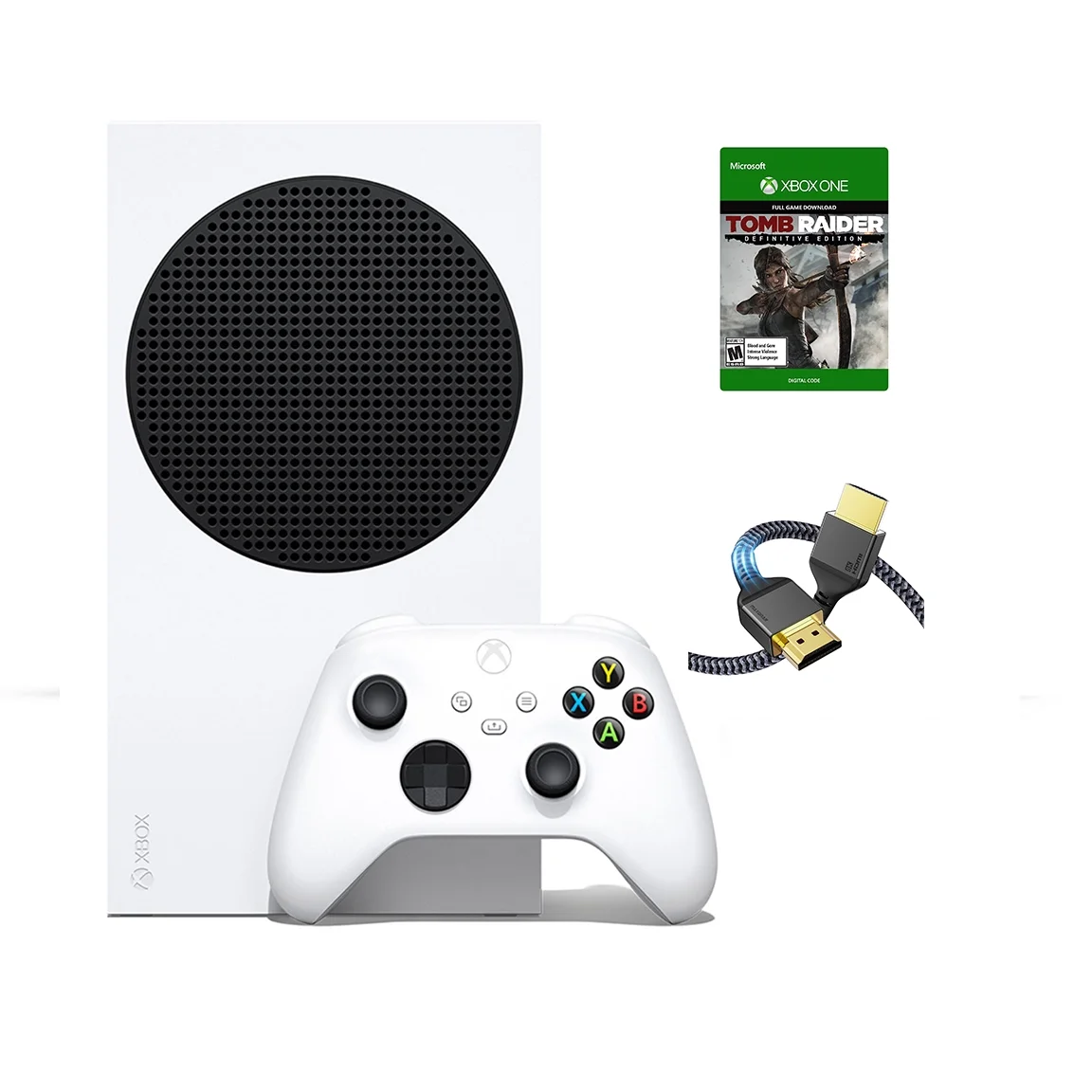 2023 Newest Edition-Microsoft Xbox-Series-S 512GB SSD– White Wireless Controller with Tomb Raider Full Game and SUPERE High Speed HDMI Cable
