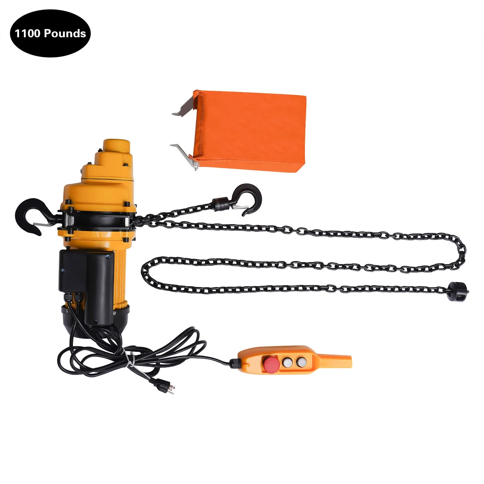1/2Ton 1300W Electric Chain Hoist 1100Lb 13Ft Lifting Chain Hoist w/Wired Remote Control