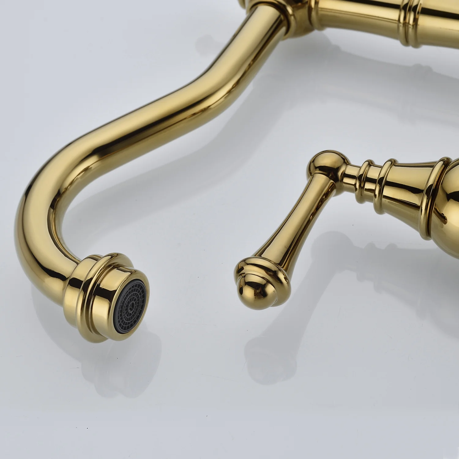 DremFaryoyo Bridge Dual Handles Kitchen Faucet With Pull-Out Side Spray in