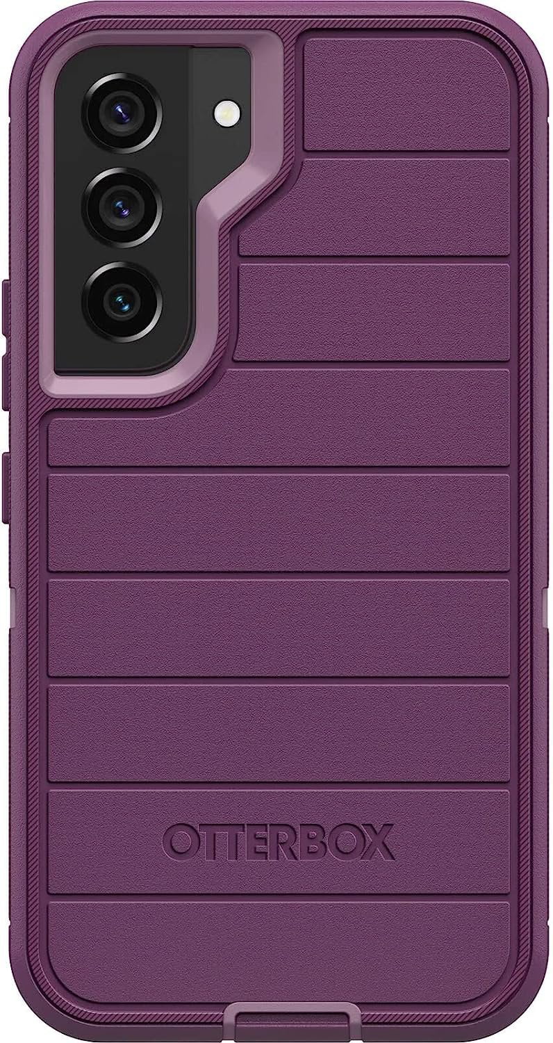 OtterBox Defender Series Case for Samsung Galaxy S21 FE 5G Only - Holster Clip Included - Microbial Defense Protection - Non-Retail Packaging - Happy Purple