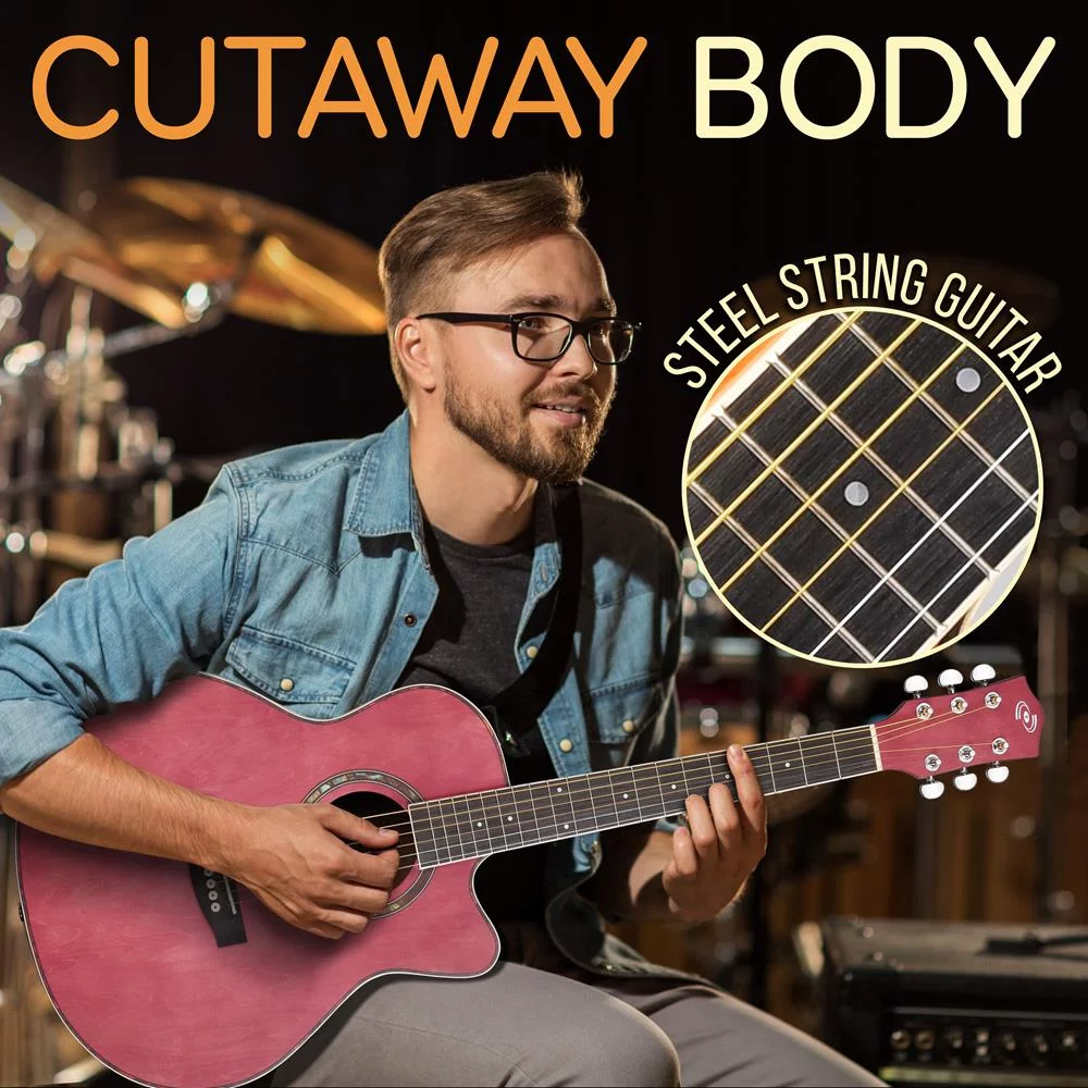 Pyle Acoustic Guitar Kit, 3/4 Junior Size String Instrument for Beginner Kids, Adults, 36” Purple