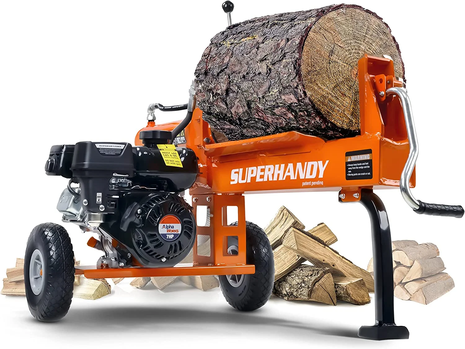 SuperHandy Gas Log Splitter - 7HP 212CC 20 Ton Hydraulic System 16