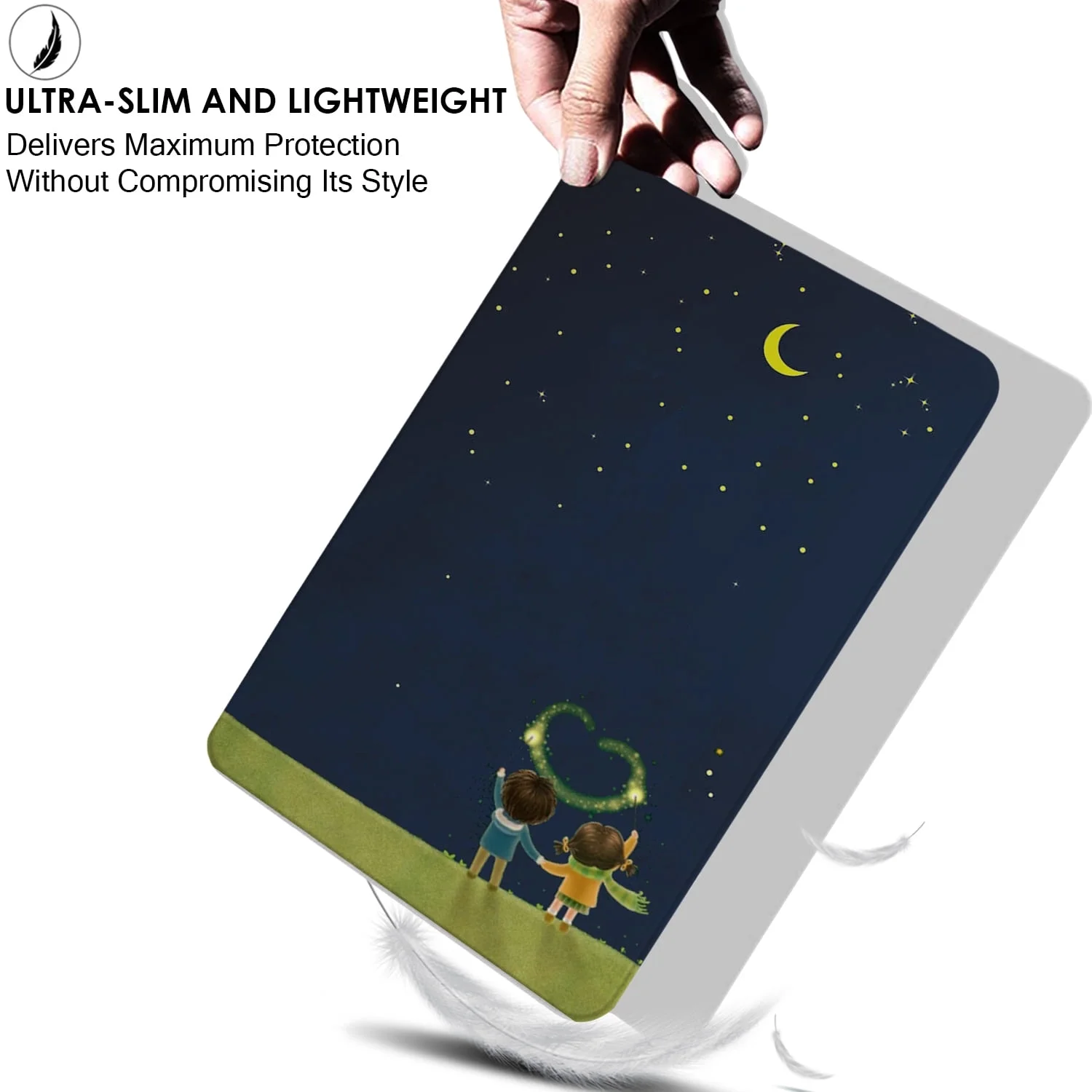 iPad Air 1 2iPad 5 6 Gen 9.7 [iPad 6th 5th Air 2nd 1st ] A1893 A1822 A1566 A1474 MRJN2LL/A MR7G2LL/A MR7F2LL/A MP2F2LL/A Shockproof Printed Cover with Clear Transparent Back Shell - Night Sky