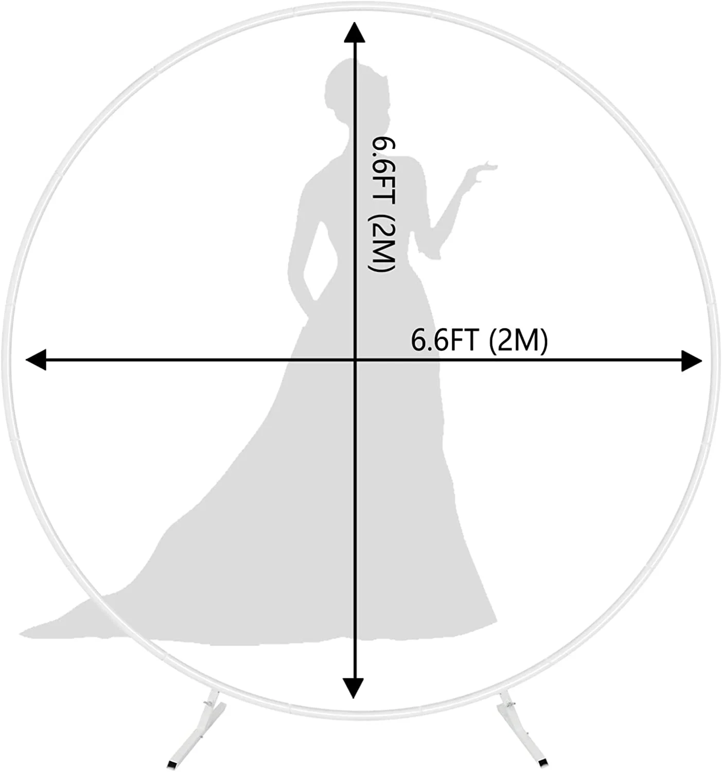 6.6FT Wedding Arch Rack Party Backdrop Stand Flower Balloon Round Holder Decor