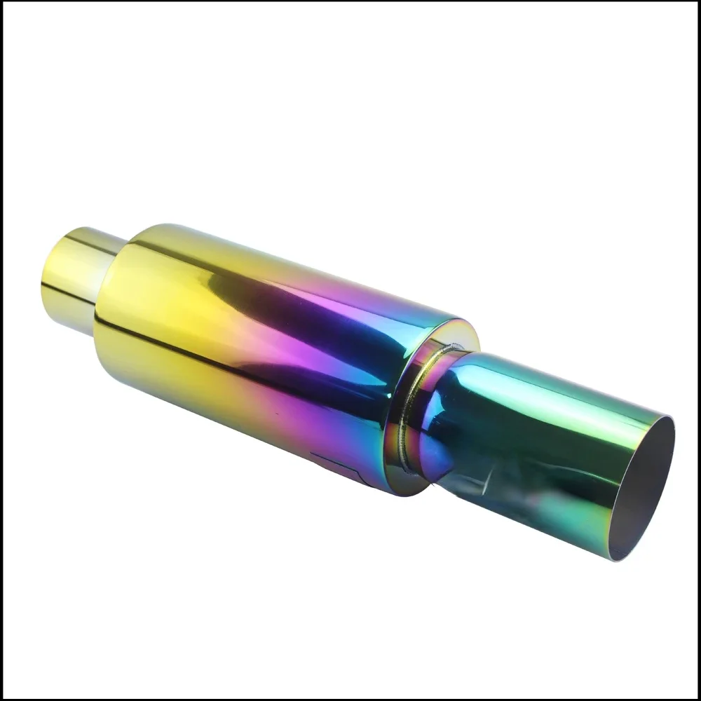 2024 exhaust pipe mufflers tail  High Quality stainless steel Exhaust Systems racing Mufflers 2”2.5”To 3” blue silver